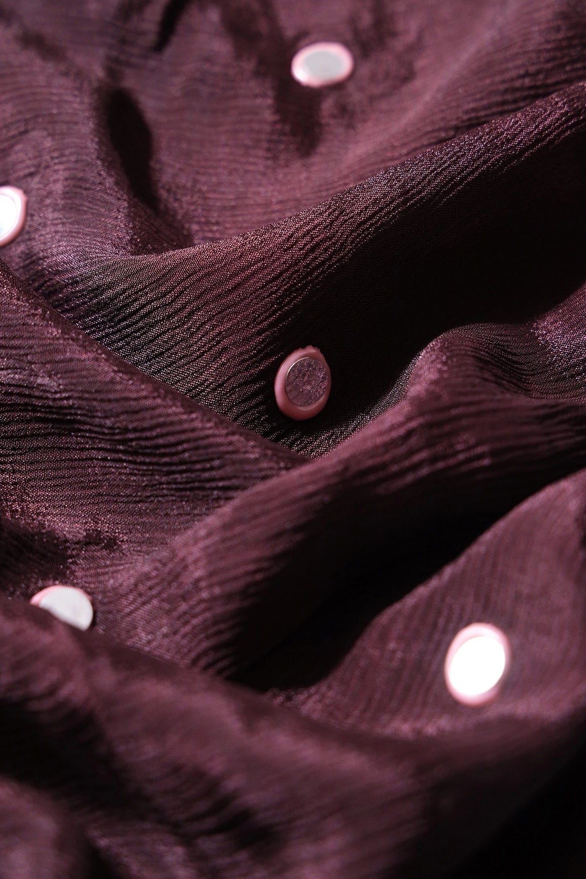 3.75 Meter Cut Piece Of Real Mirror Embroidery Work On Brown Viscose Chinnon Chiffon Fabric - doeraa