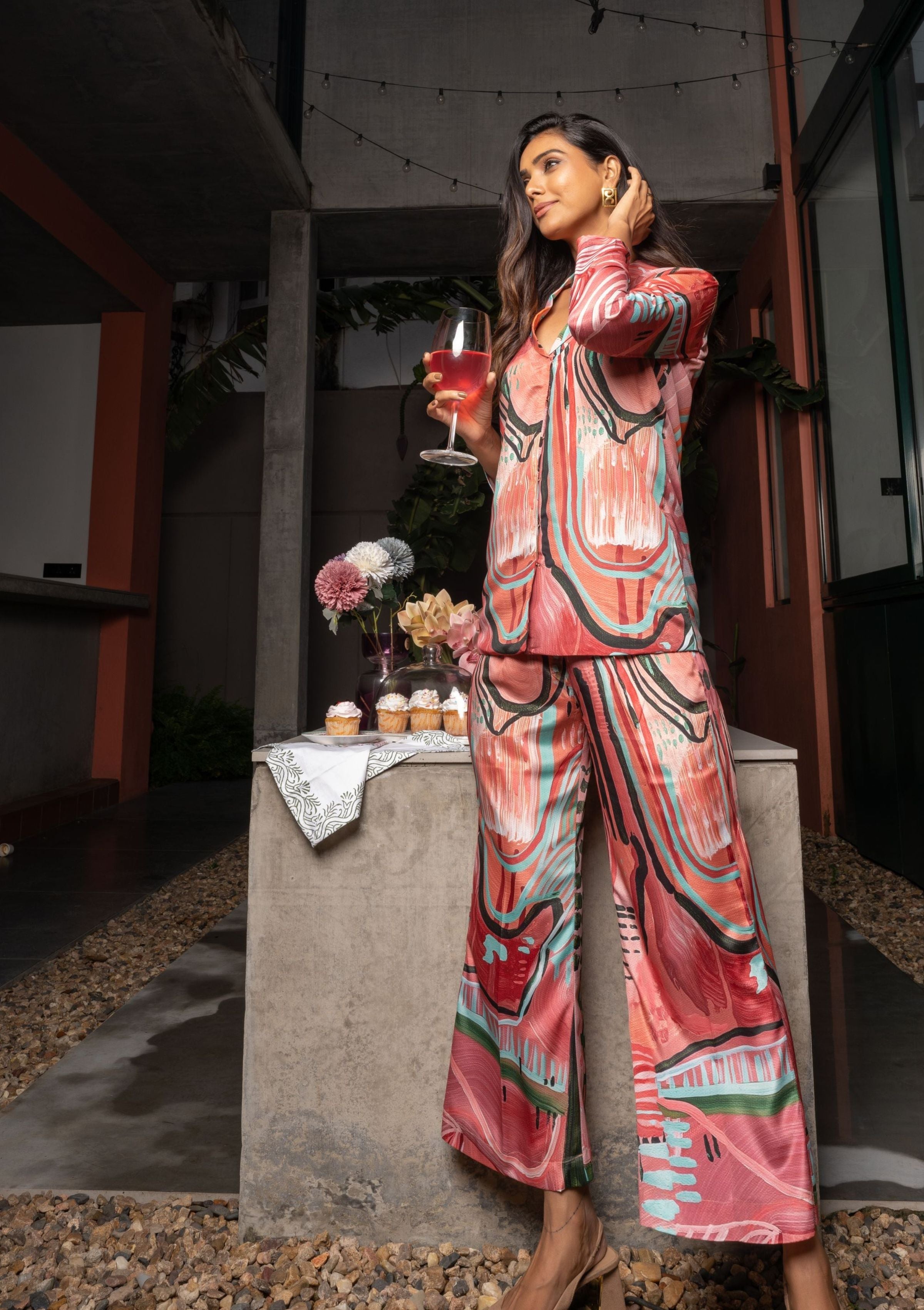 Dunes Abstract Crepe Co-ord Set