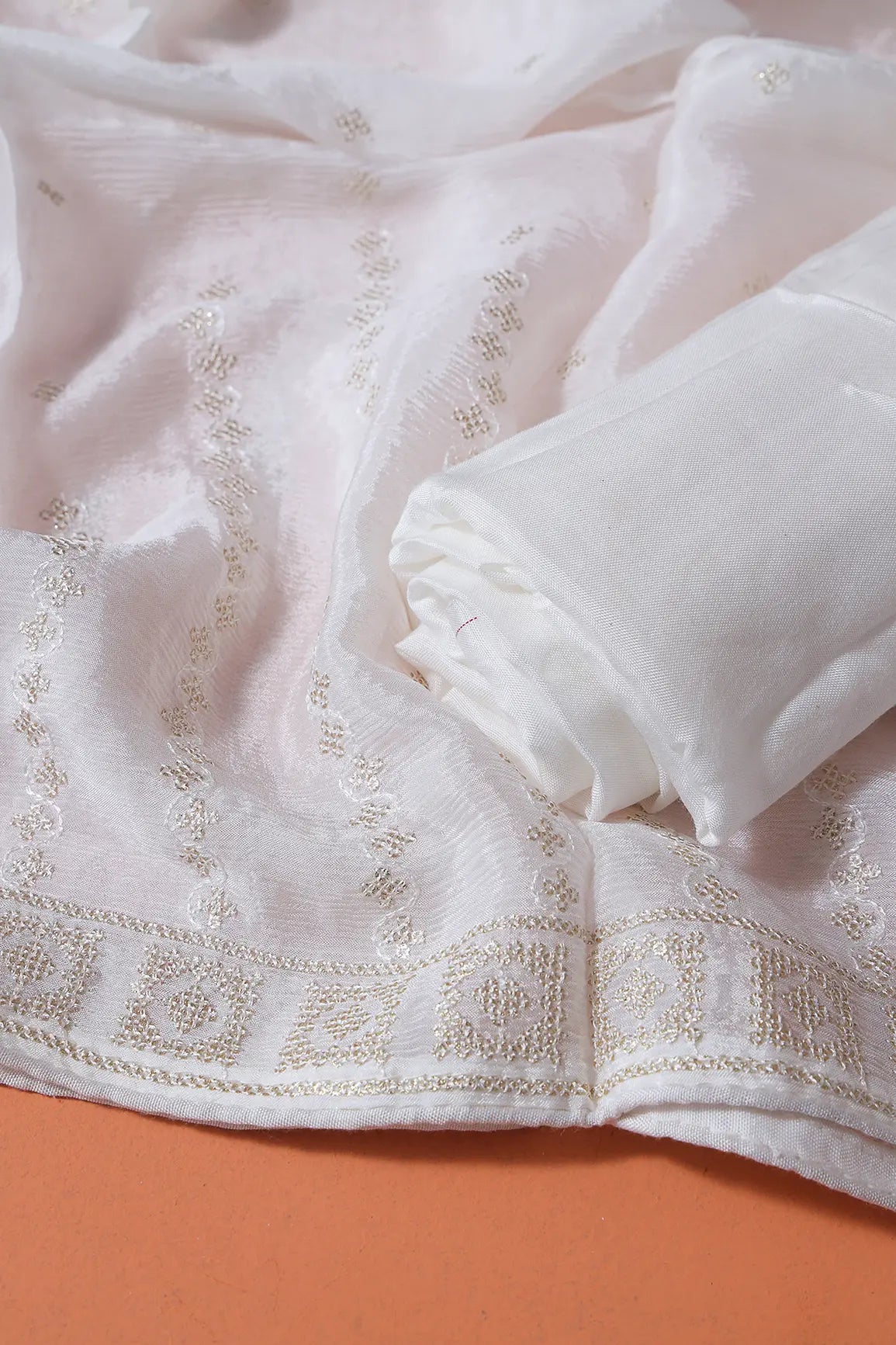 Dyeable Lucknowi Unstitched Pure Viscose Georgette Suit Set (3 piece)