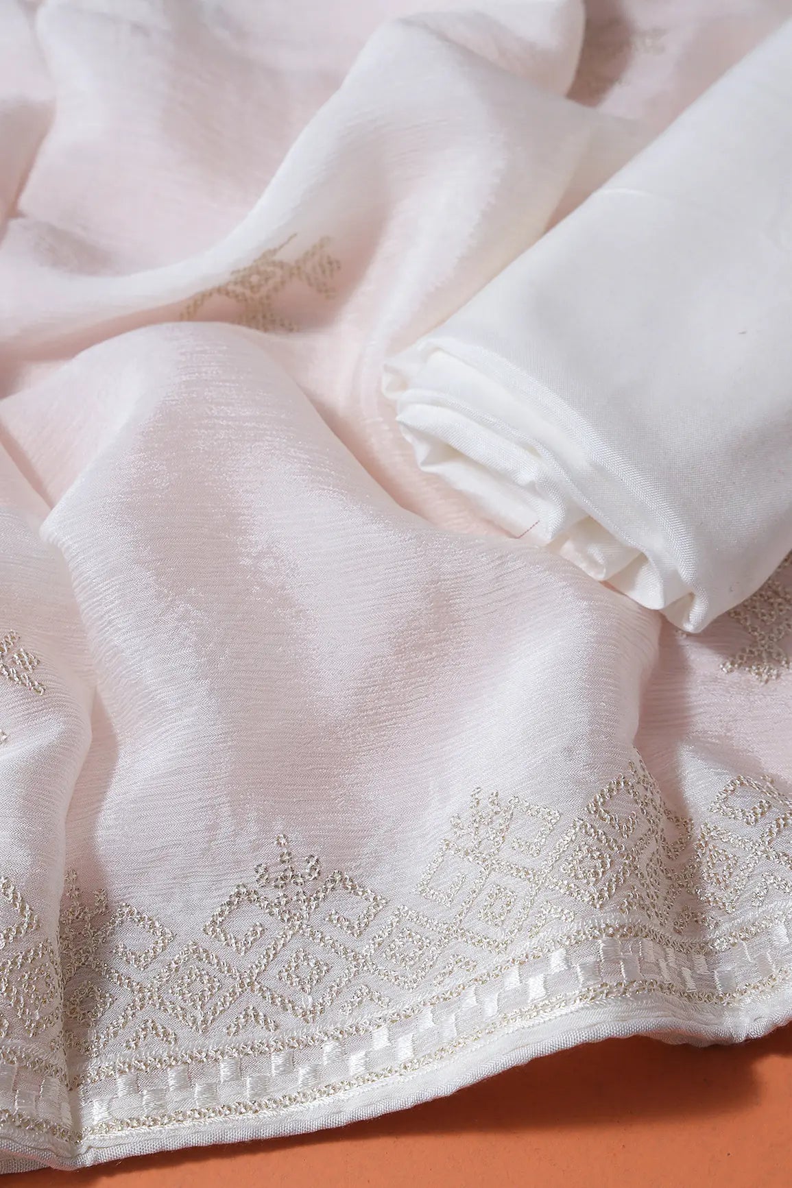 Dyeable Lucknowi Unstitched Pure Viscose Georgette Suit Set (3 piece)