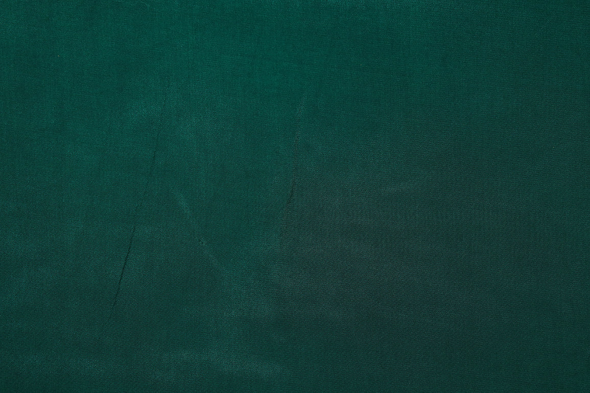 Bottle Green Dyed Pure Crepe Fabric