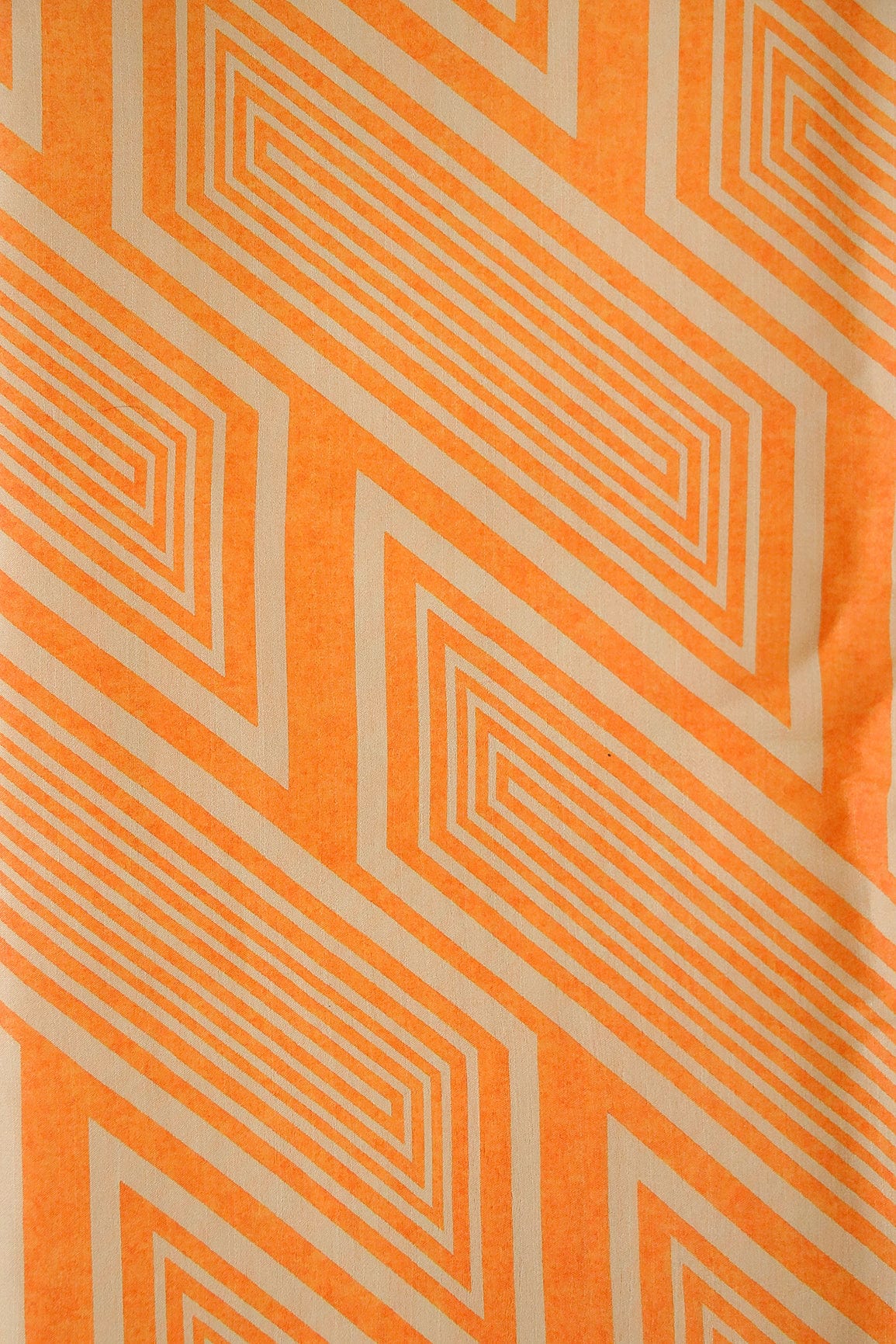 Aesthetic Yellow Geometric Digital Print on Tussar Satin Fabric - doeraa