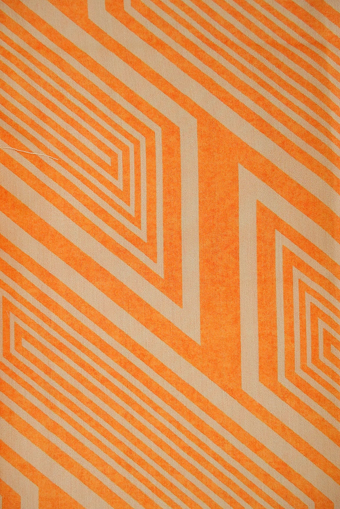 Aesthetic Yellow Geometric Digital Print on Tussar Satin Fabric - doeraa