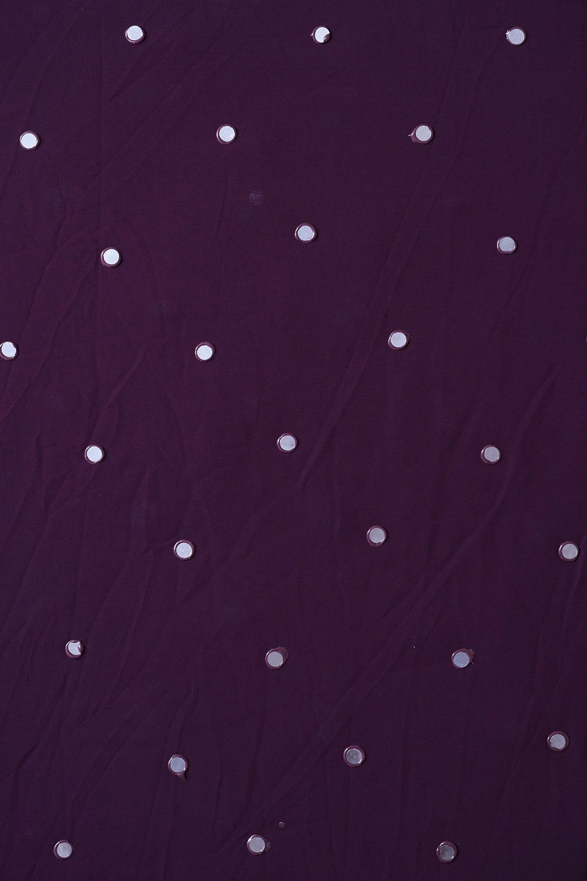 Beautiful Real Mirror Embroidery Work On Wine Georgette Fabric - doeraa