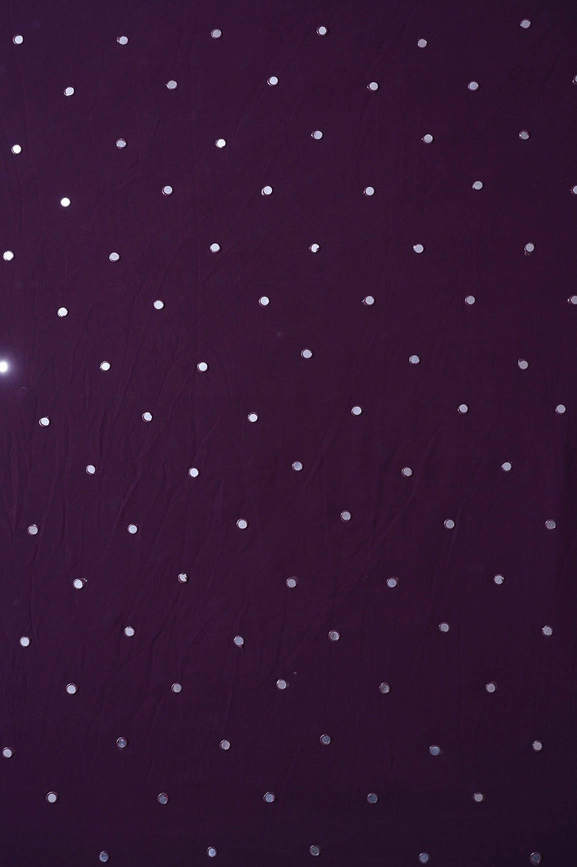 Beautiful Real Mirror Embroidery Work On Wine Georgette Fabric - doeraa