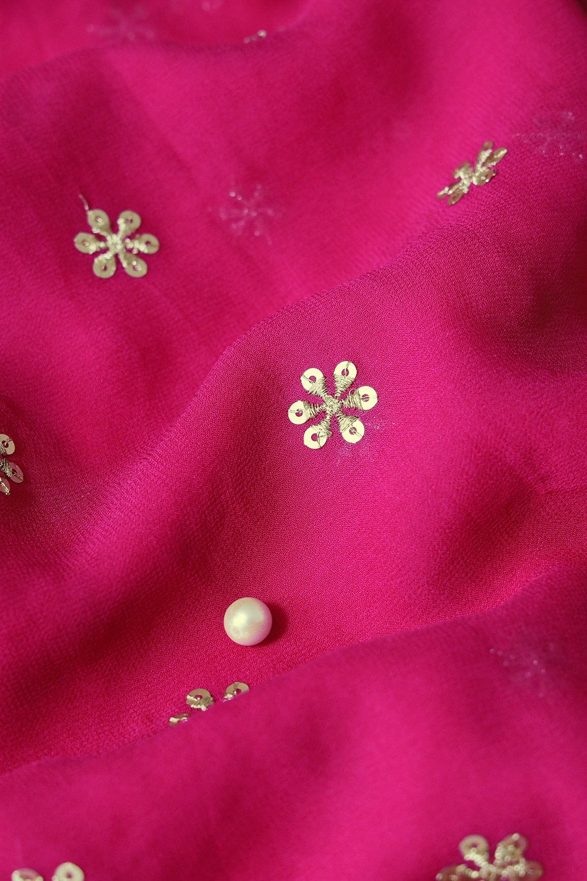 Beige And Fuchsia Unstitched Lehenga Set Fabric (3 Piece) - doeraa