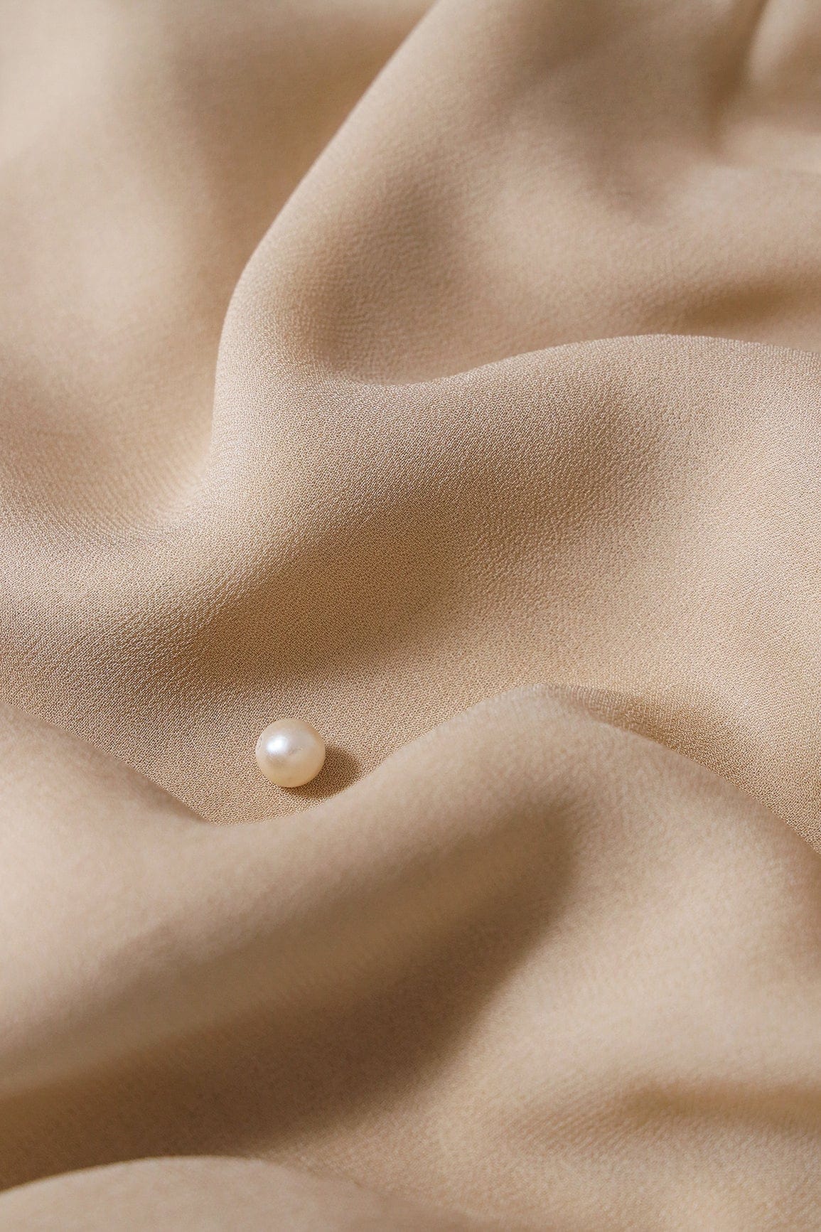 Beige Dyed Viscose Georgette Fabric - doeraa