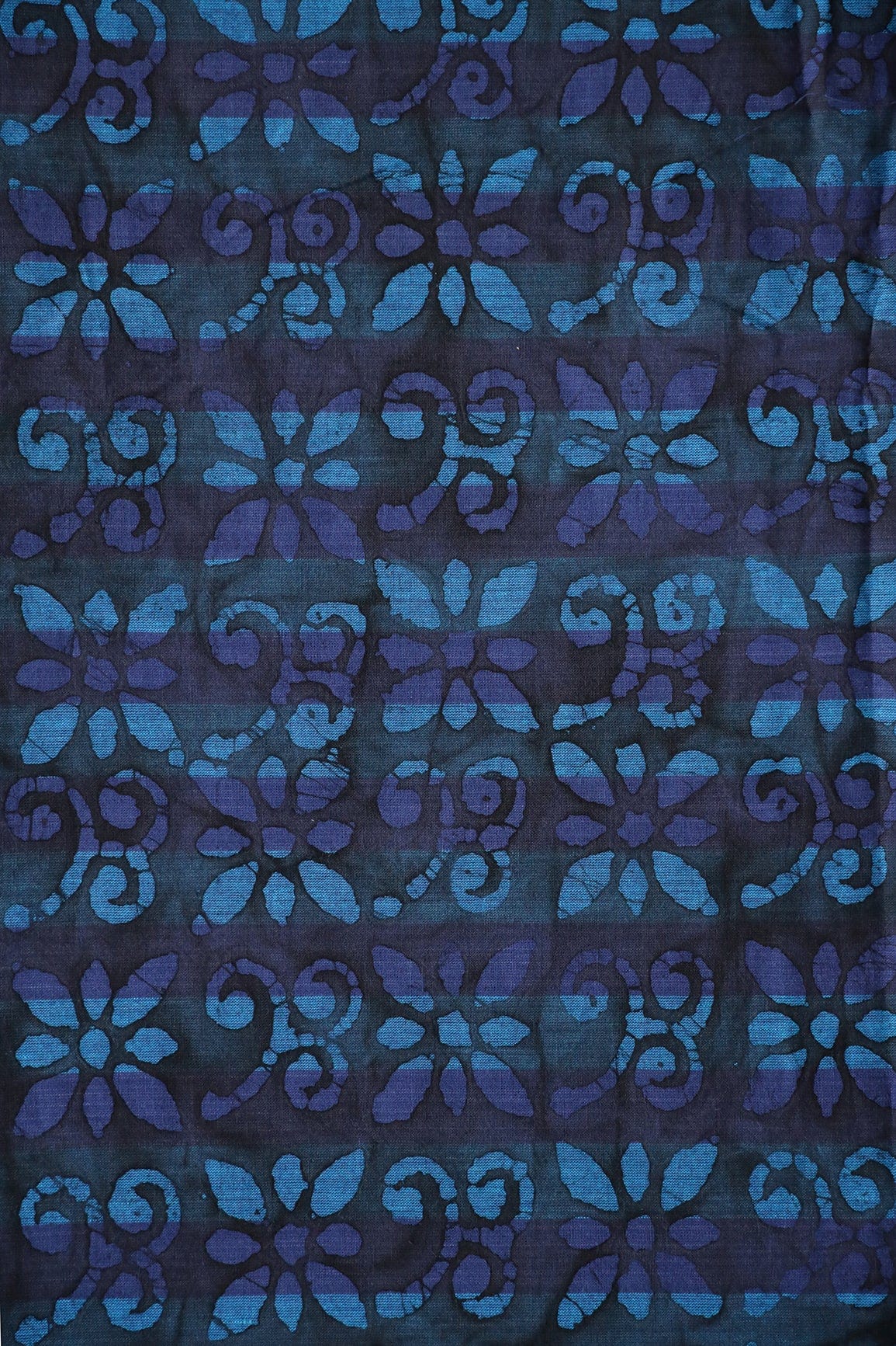 Black And Blue Traditional Pattern Batik Handblock Organic Cotton Fabric - doeraa