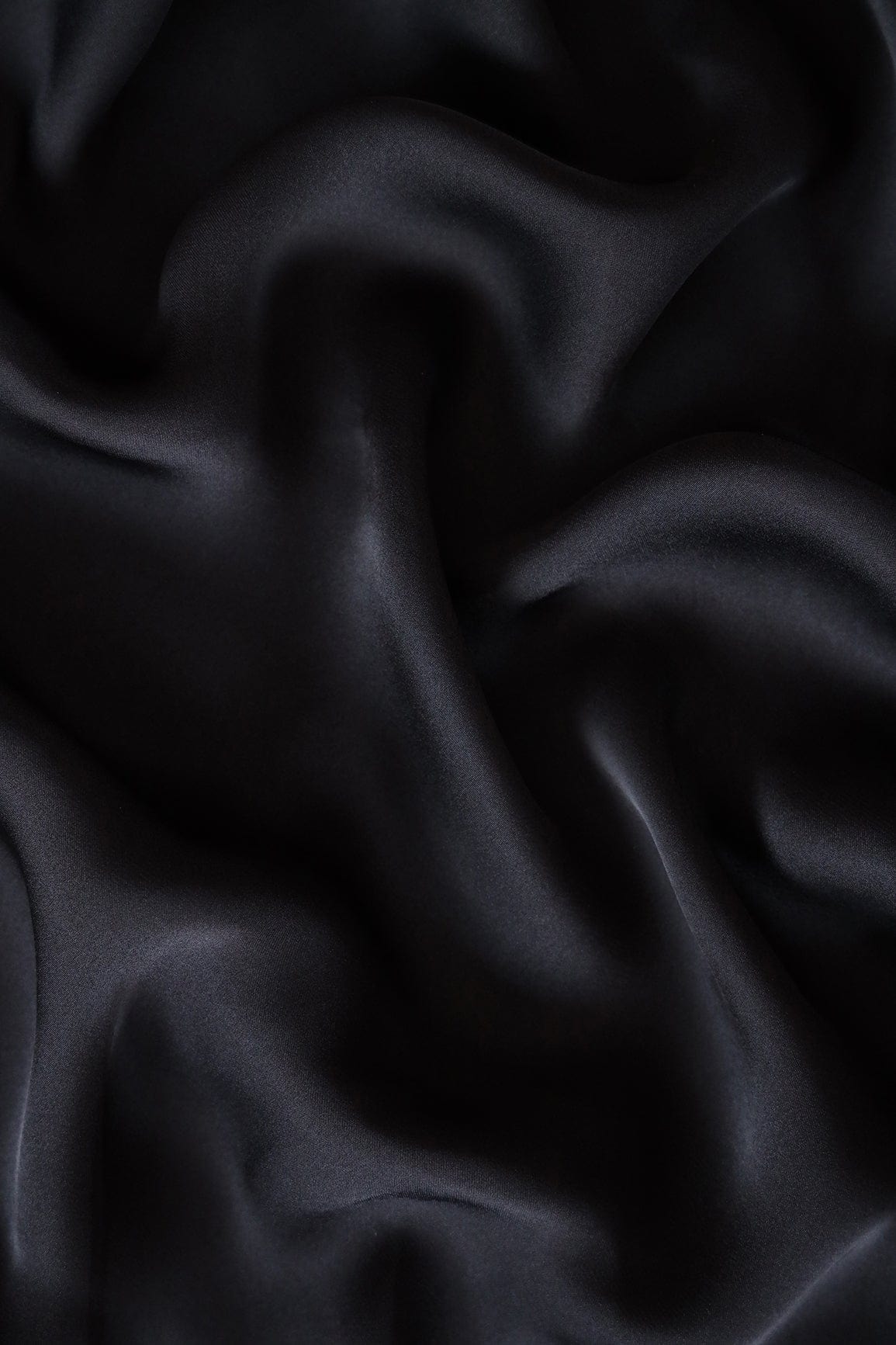 Black Dyed Georgette Satin Fabric - doeraa