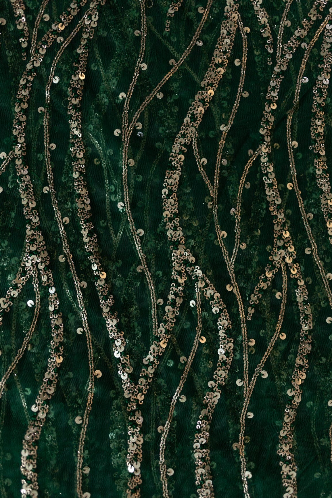 Bottle Green And Beige Saree set (2 Piece) - doeraa