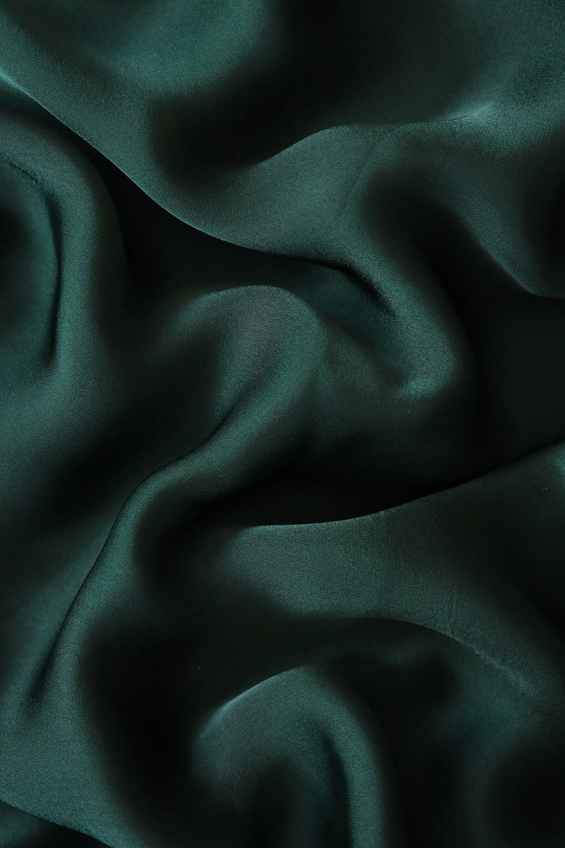 Bottle Green Dyed Georgette Satin Fabric - doeraa