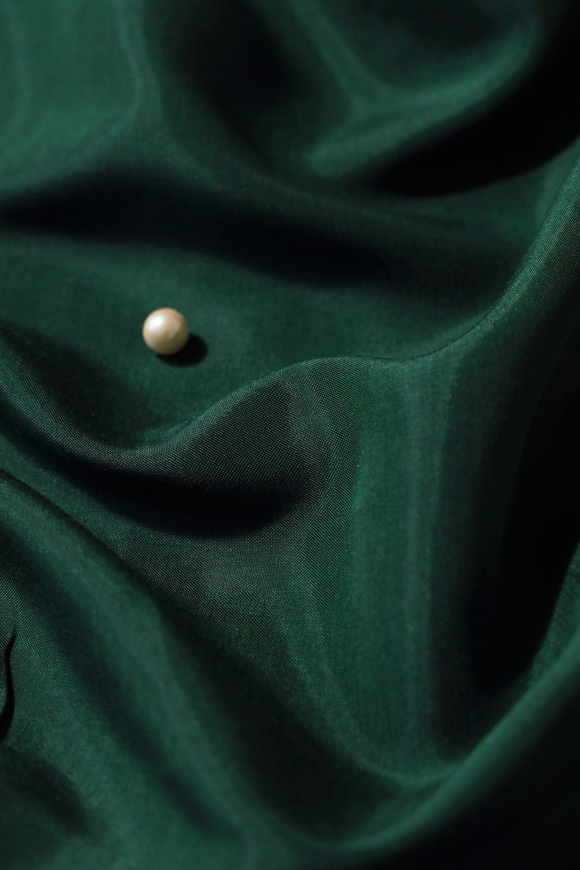 Bottle Green Dyed Pure Viscose Muslin Fabric - doeraa