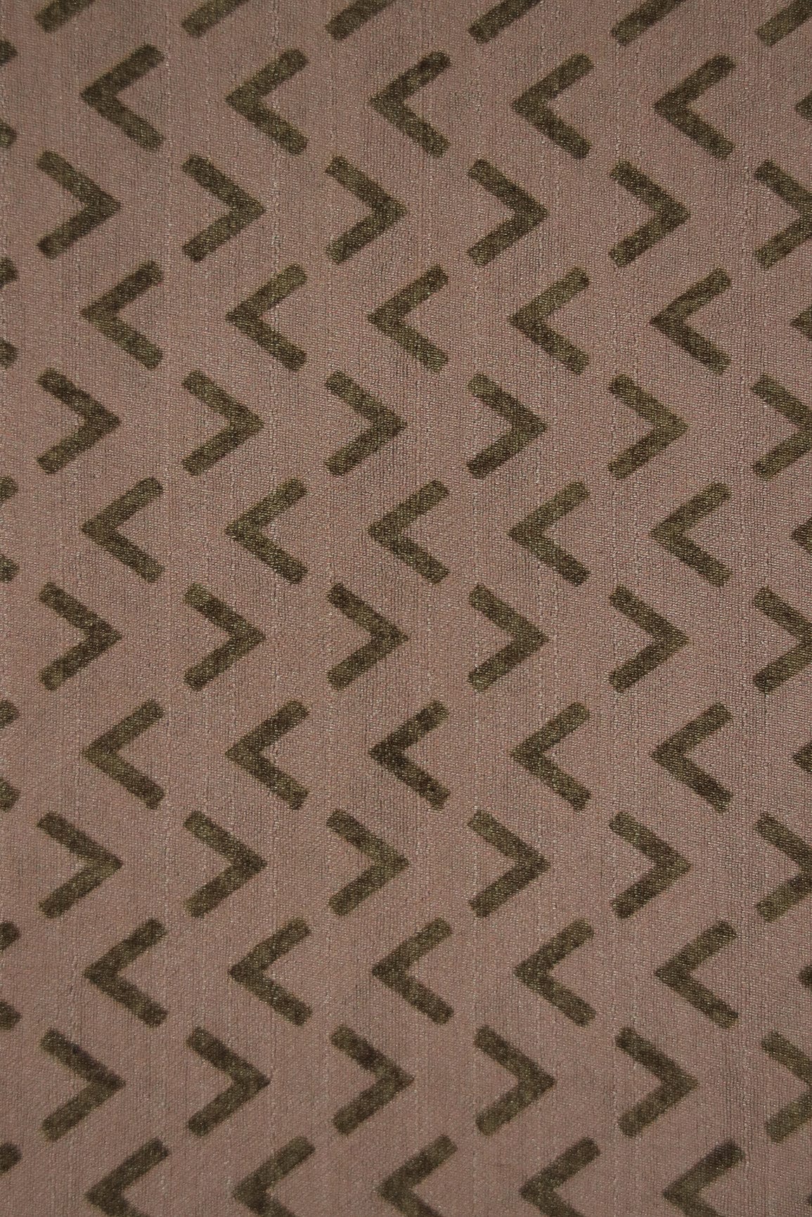 Brown Arrow Digital Print on Tussar Satin Fabric - doeraa
