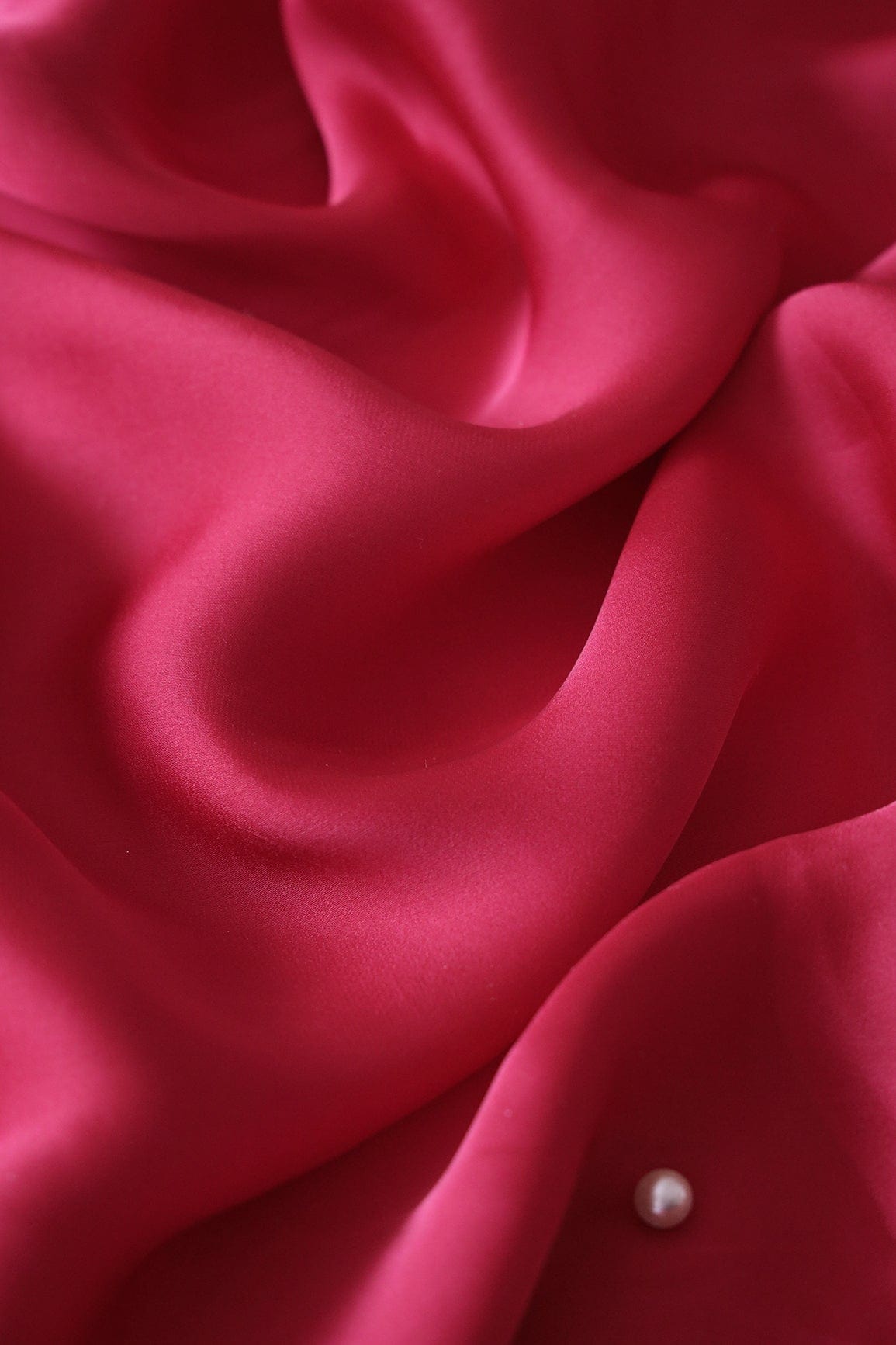 Cerise Pink Dyed Georgette Satin Fabric - doeraa