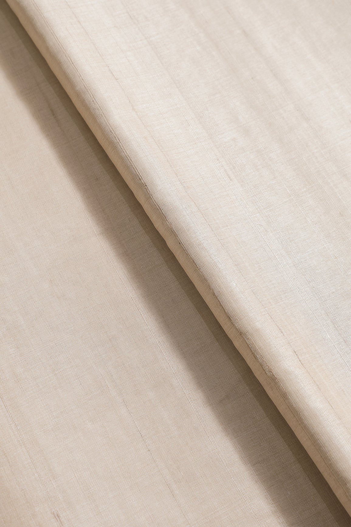 Cream Pure Tussar Silk Fabric - doeraa