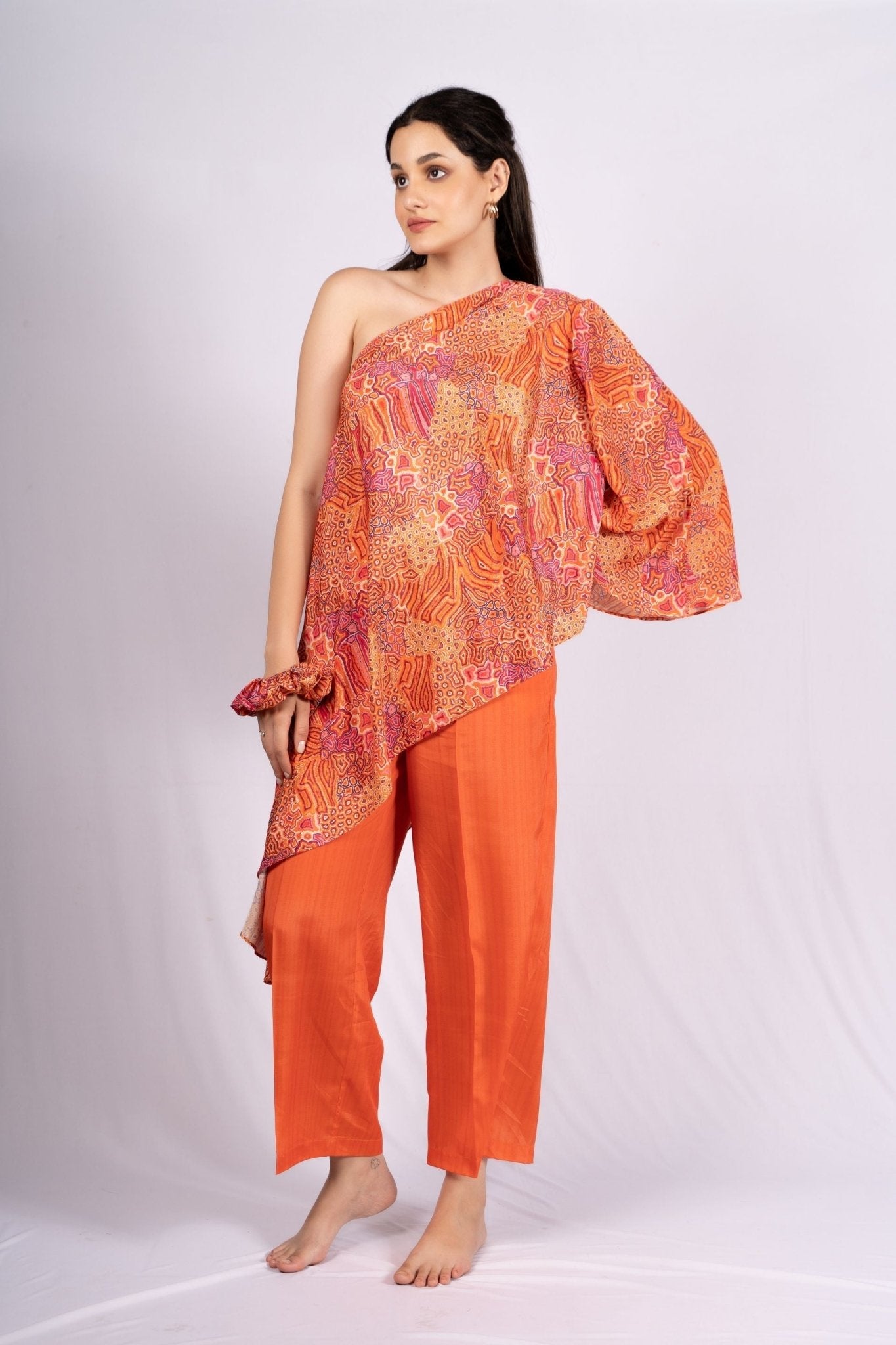 Elysian Abstract Crepe Co - ord Set - doeraa
