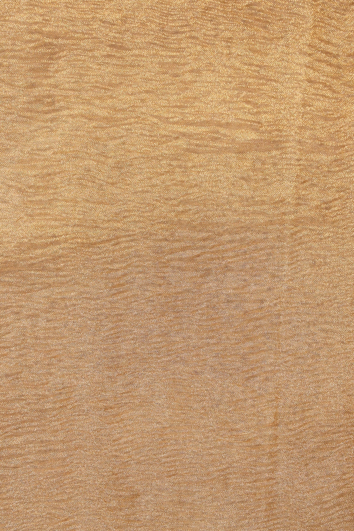 Gold Banarasi Zari Crush Tissue Fabric - doeraa