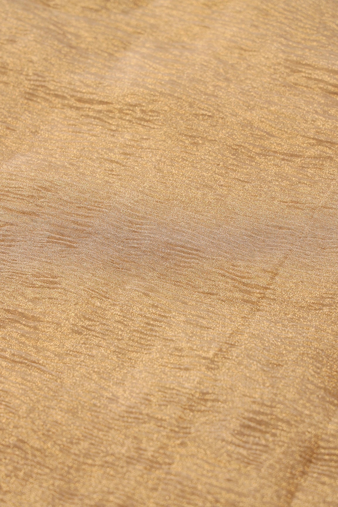 Gold Banarasi Zari Crush Tissue Fabric - doeraa