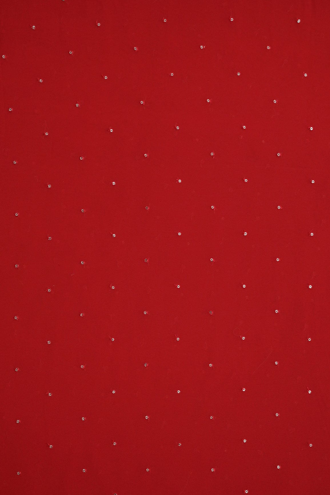 Gold Sequins Small Motif Embroidery Work On Red Georgette Fabric - doeraa