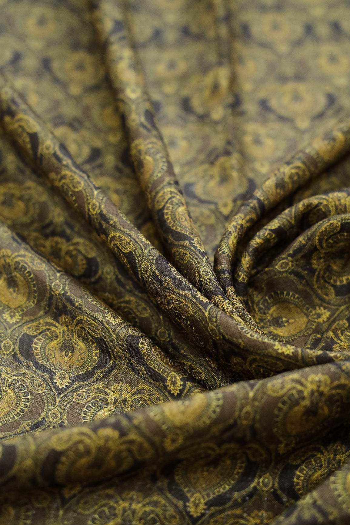 Green Culture Digital Print on Silk Fabric - doeraa
