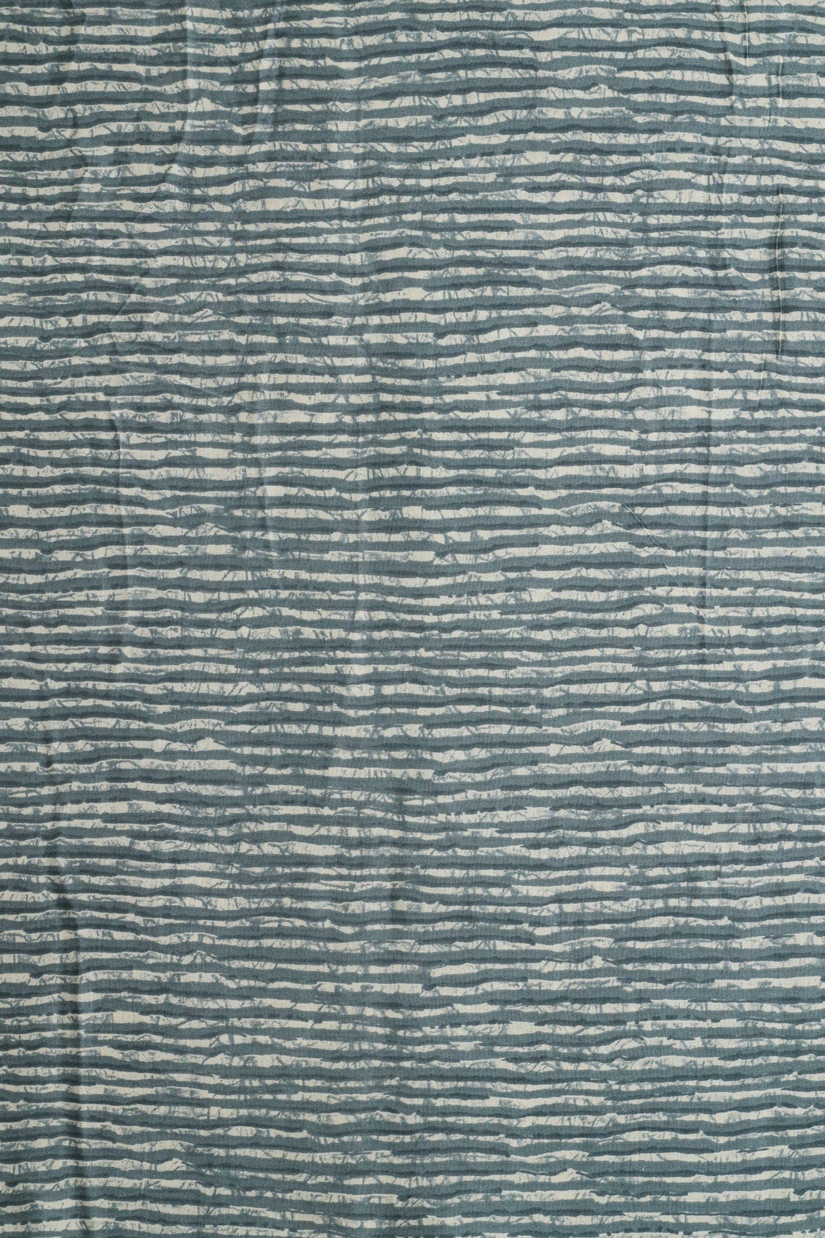 Grey And Cream Stripes Print On Pure Rayon Fabric - doeraa