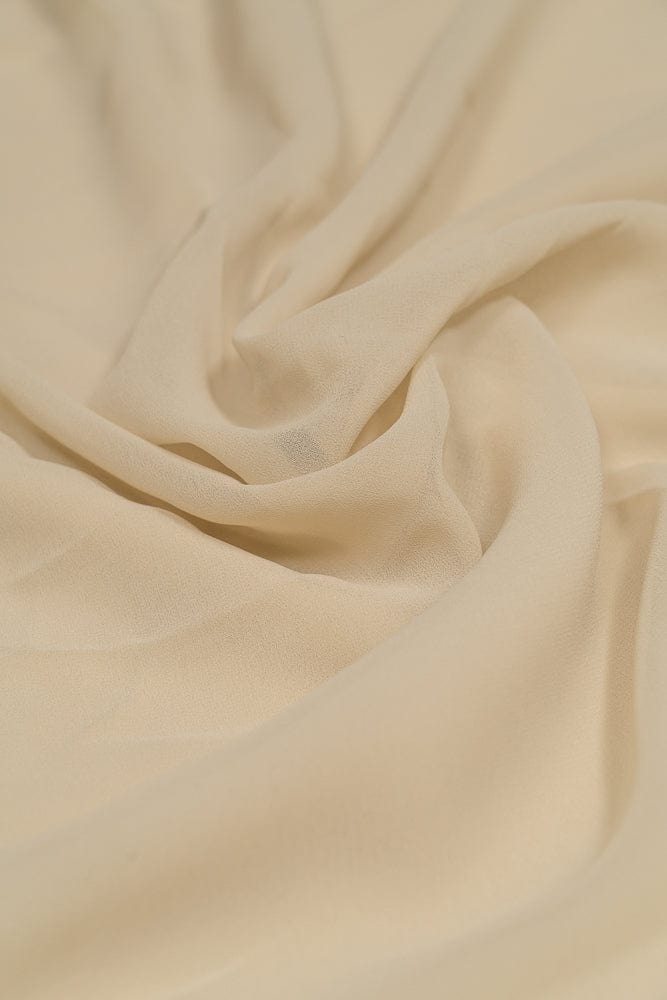 Light Beige Dyed Georgette Fabric - doeraa