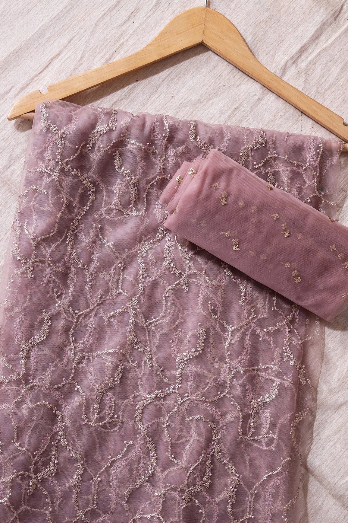 Mauve Saree set (2 Piece) - doeraa