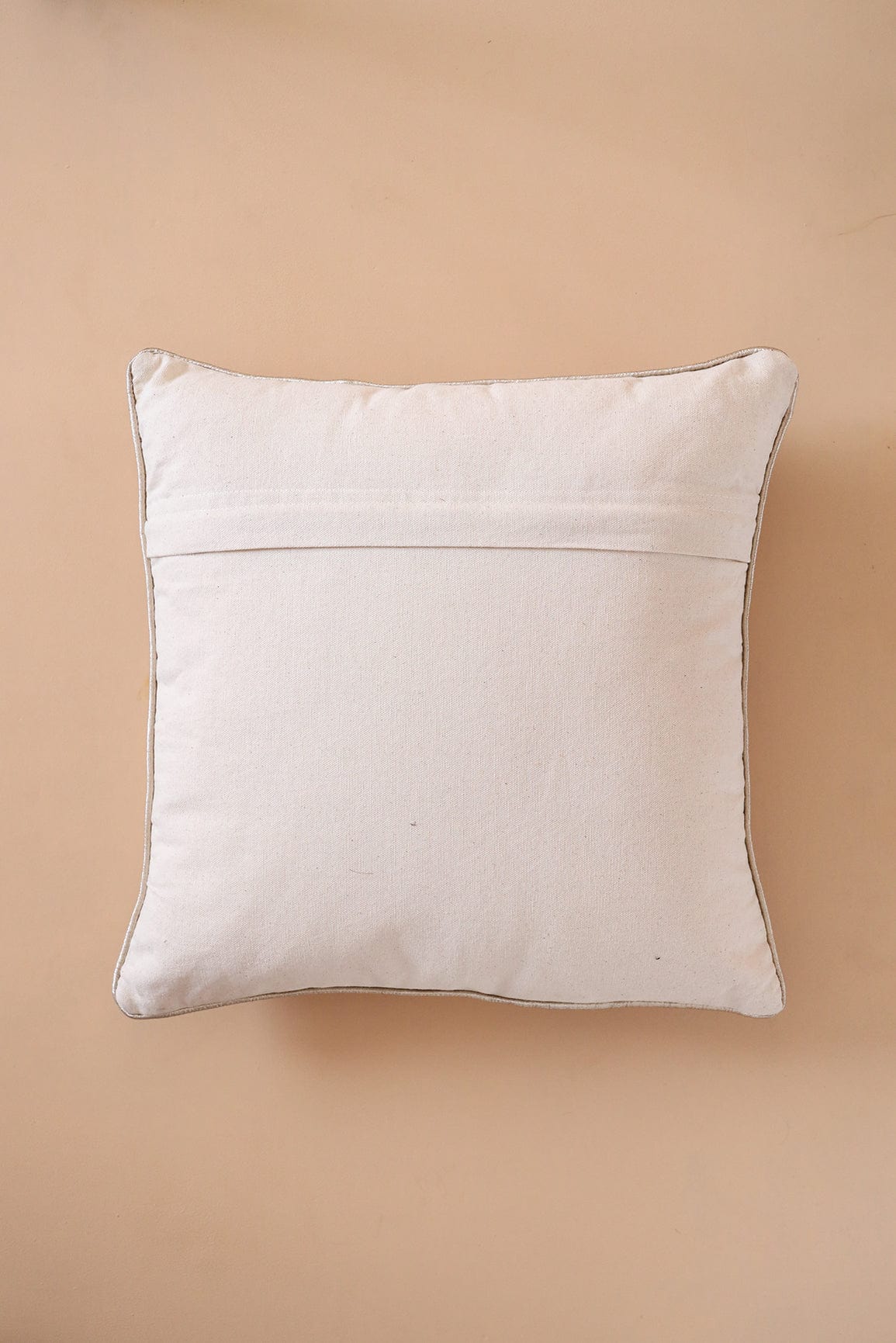 Modern Art Embroidery on off white cotton Cushion Cover (16*16 inches) - doeraa