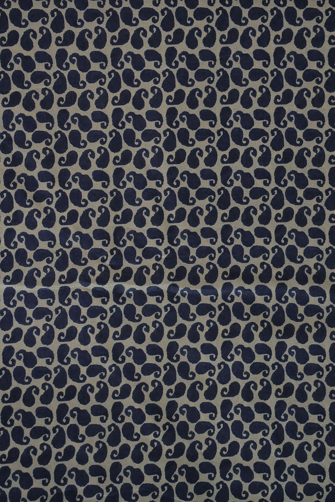 Motif Digital Print Design on White Tussar Silk Fabric - doeraa