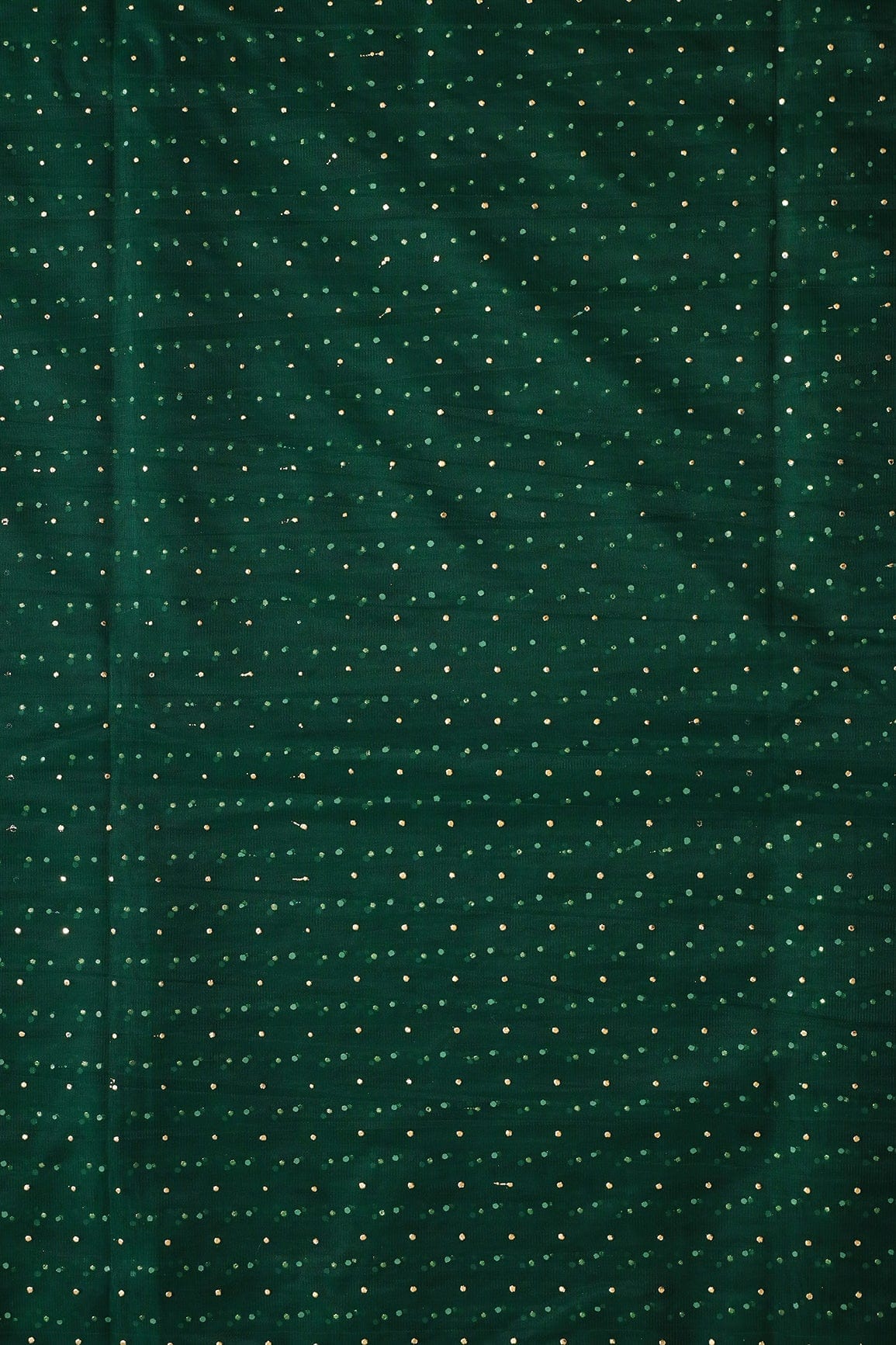 Mukaish Work On Bottle Green Soft Net Fabric - doeraa