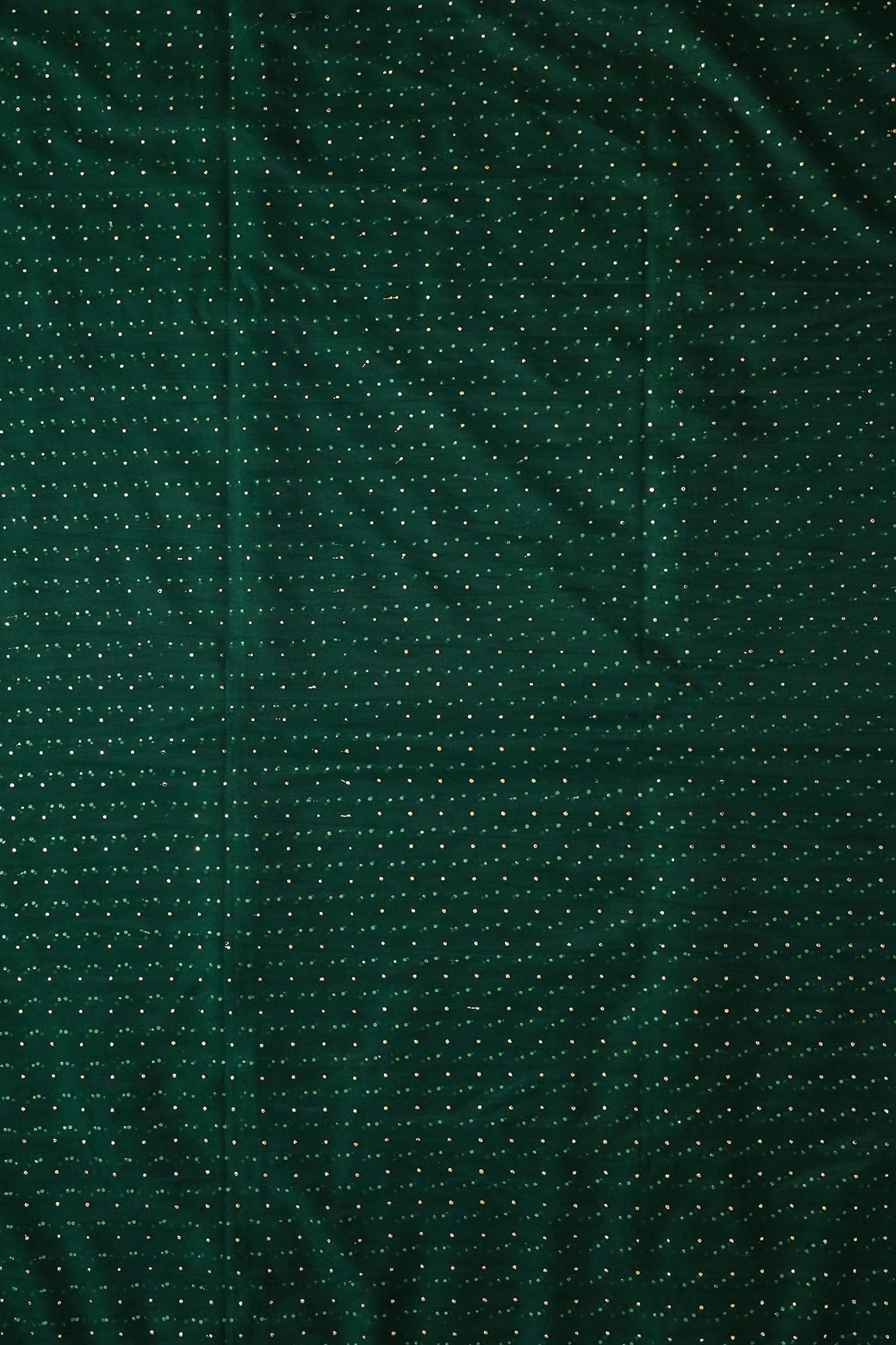 Mukaish Work On Bottle Green Soft Net Fabric - doeraa