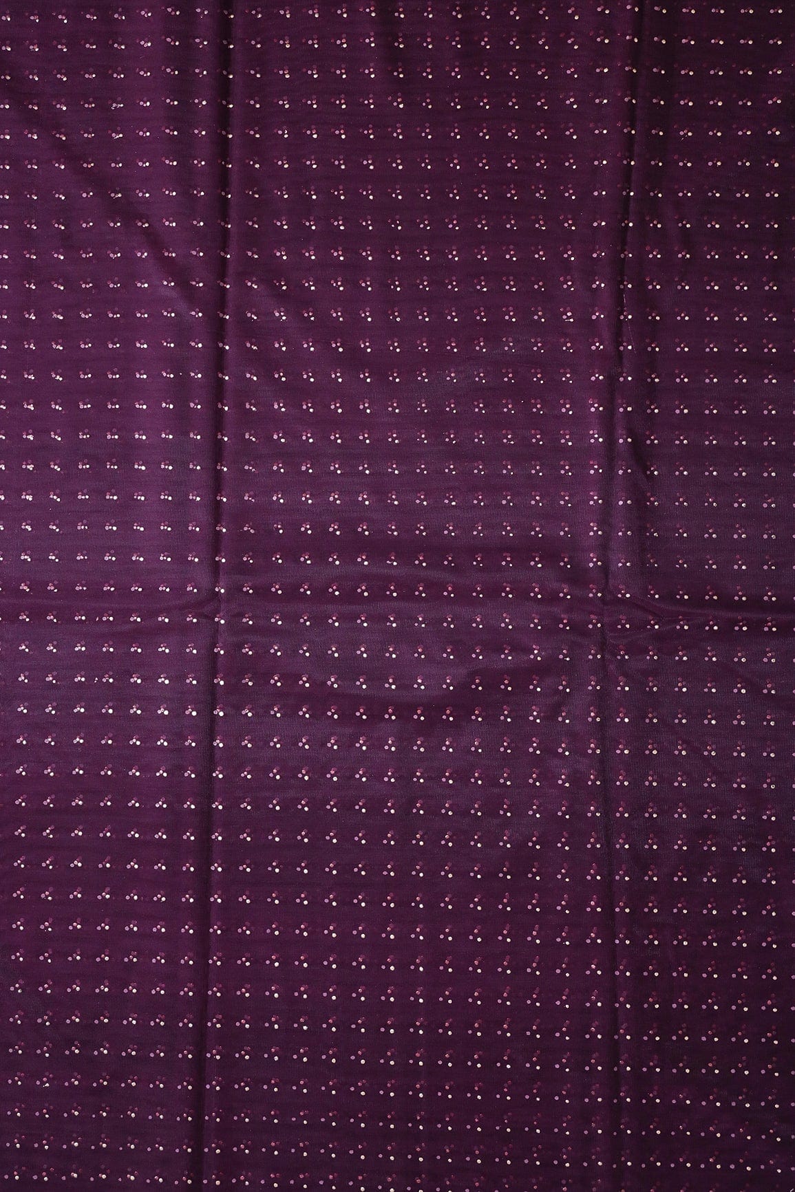 Mukaish Work On Wine Soft Net Fabric - doeraa