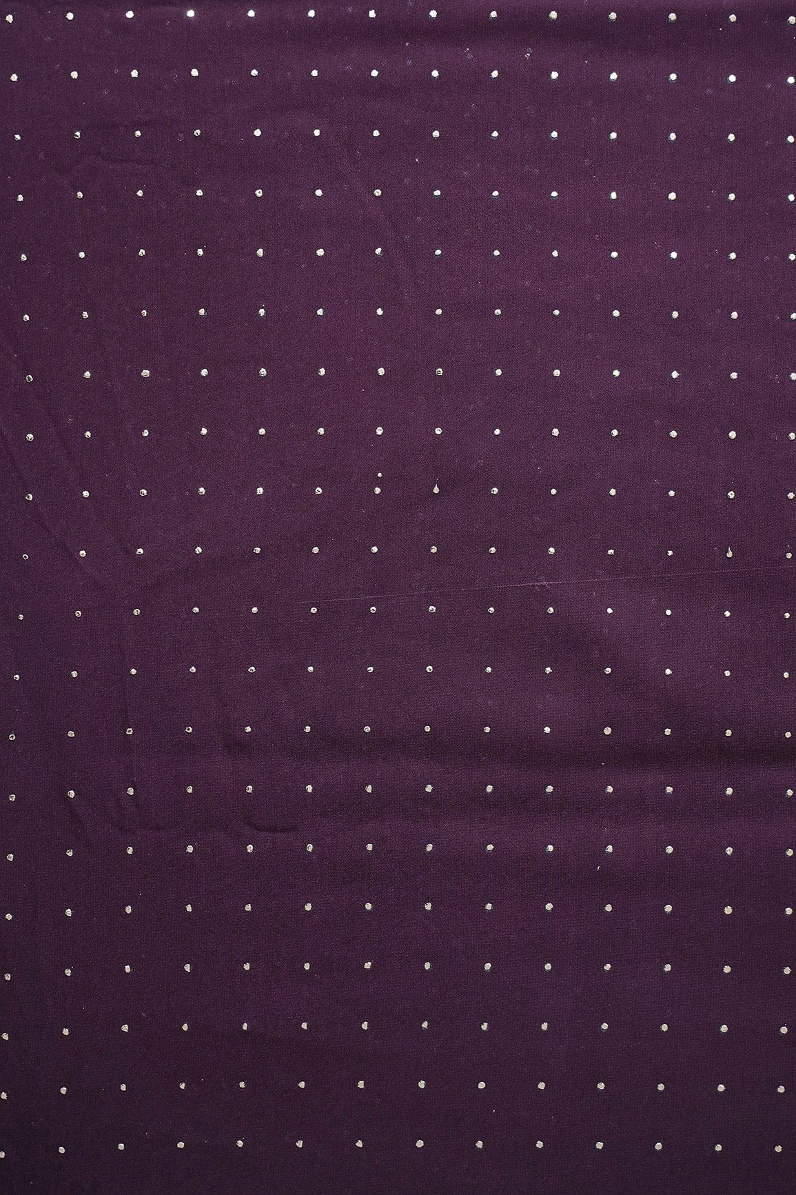 Mukaish Work On Wine Viscose Georgette Fabric - doeraa