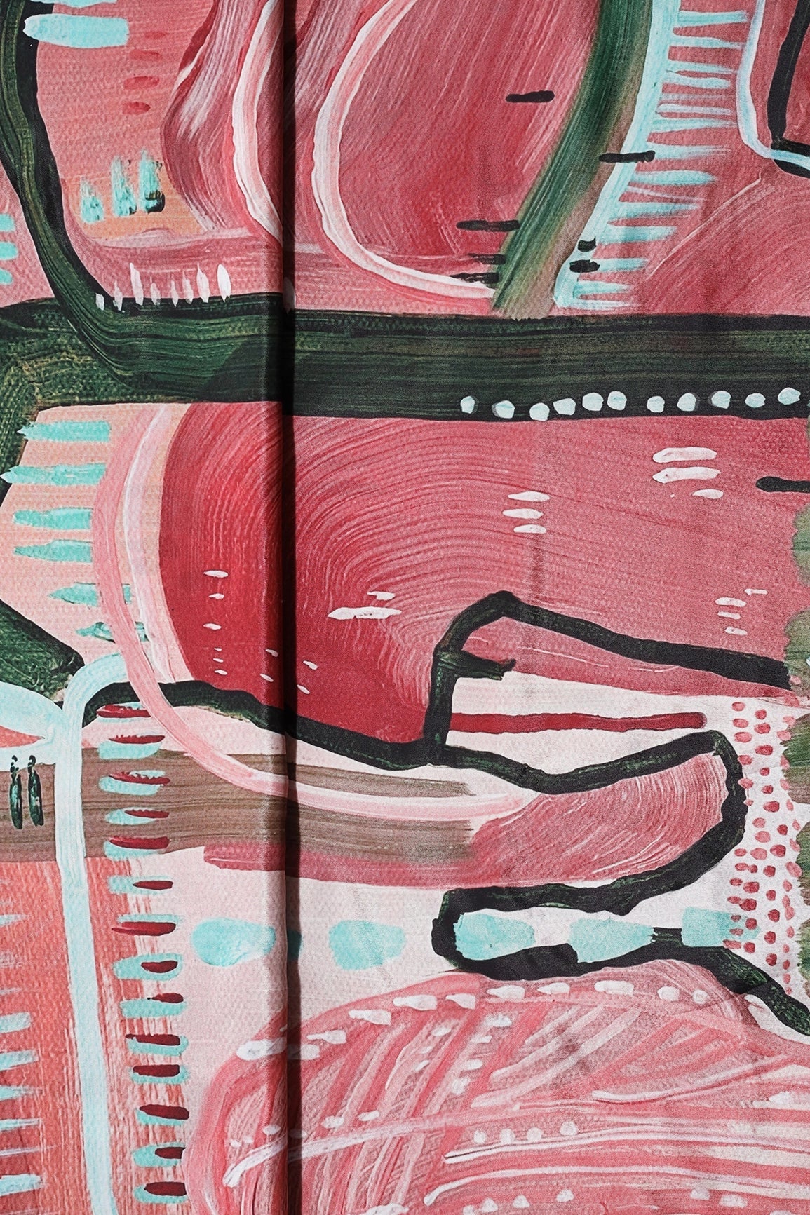 Multi Color Abstract Digital Print On Crepe Fabric - doeraa