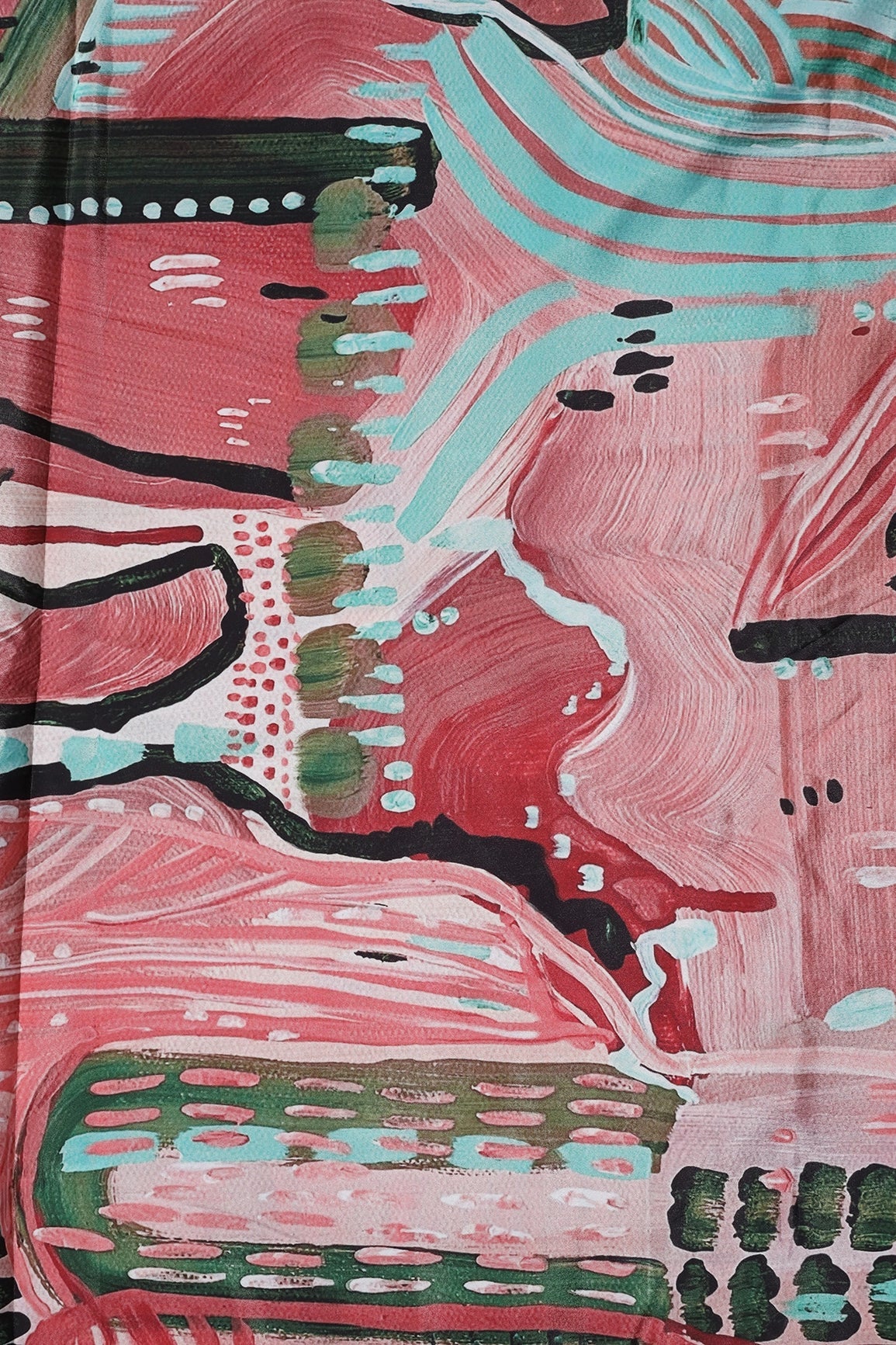 Multi Color Abstract Digital Print On Crepe Fabric - doeraa