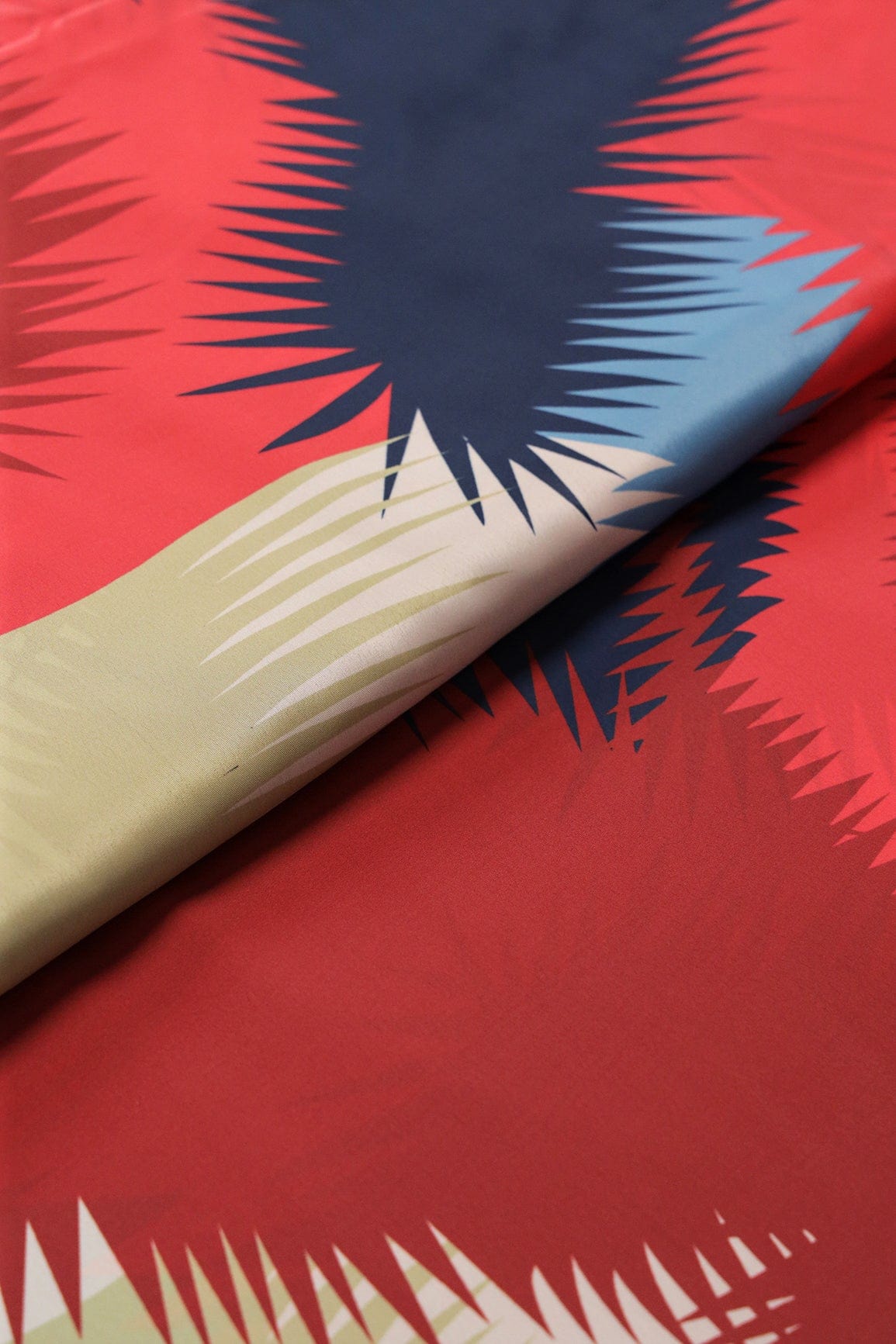 Multi Color Abstract Digital Print On Maroon Crepe Fabric - doeraa