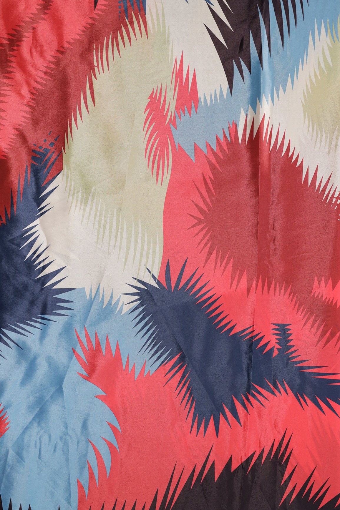 Multi Color Abstract Digital Print On Maroon Crepe Fabric - doeraa