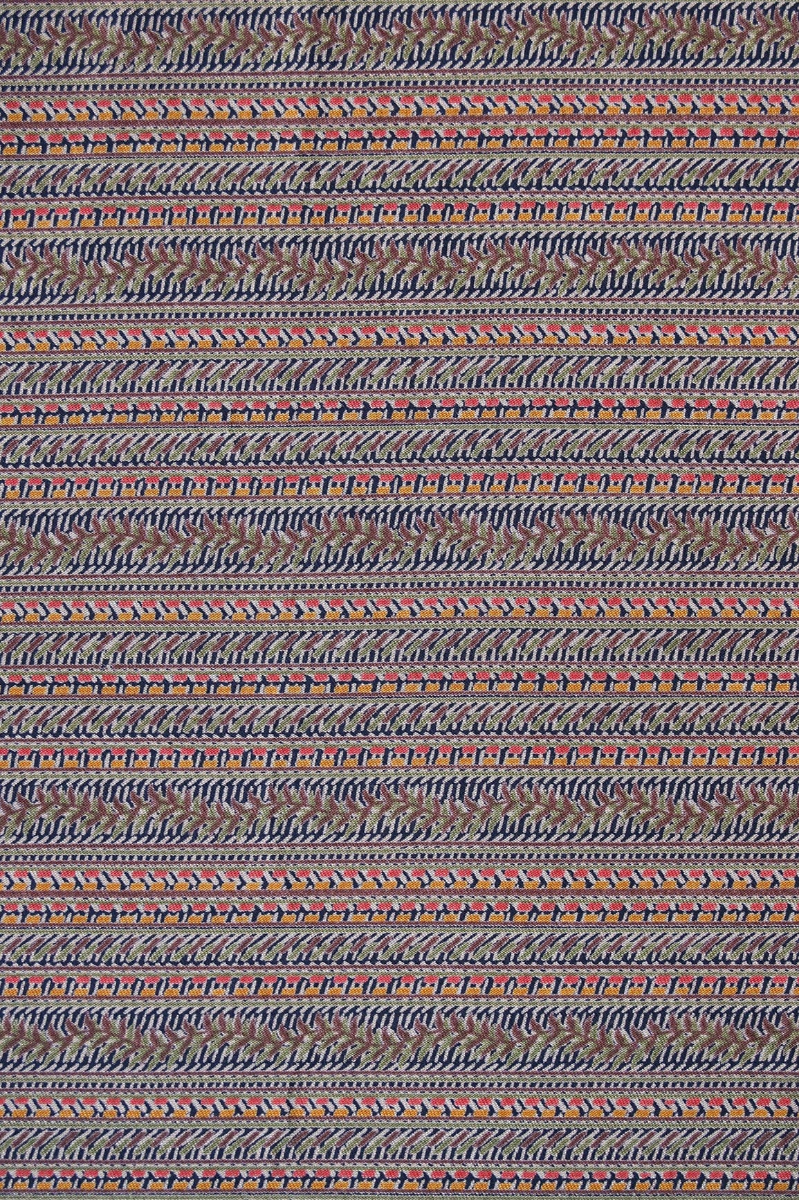 Multi Color Geometric Pattern Screen Print Chanderi Silk Fabric - doeraa
