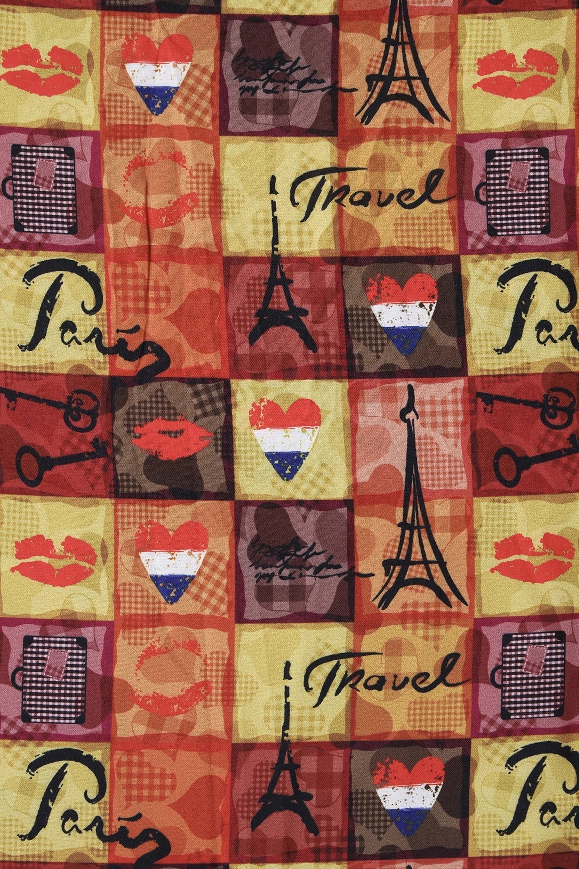 Multi Color Quirky Pattern Digital Print On Heavy Multi Polyester Fabric - doeraa