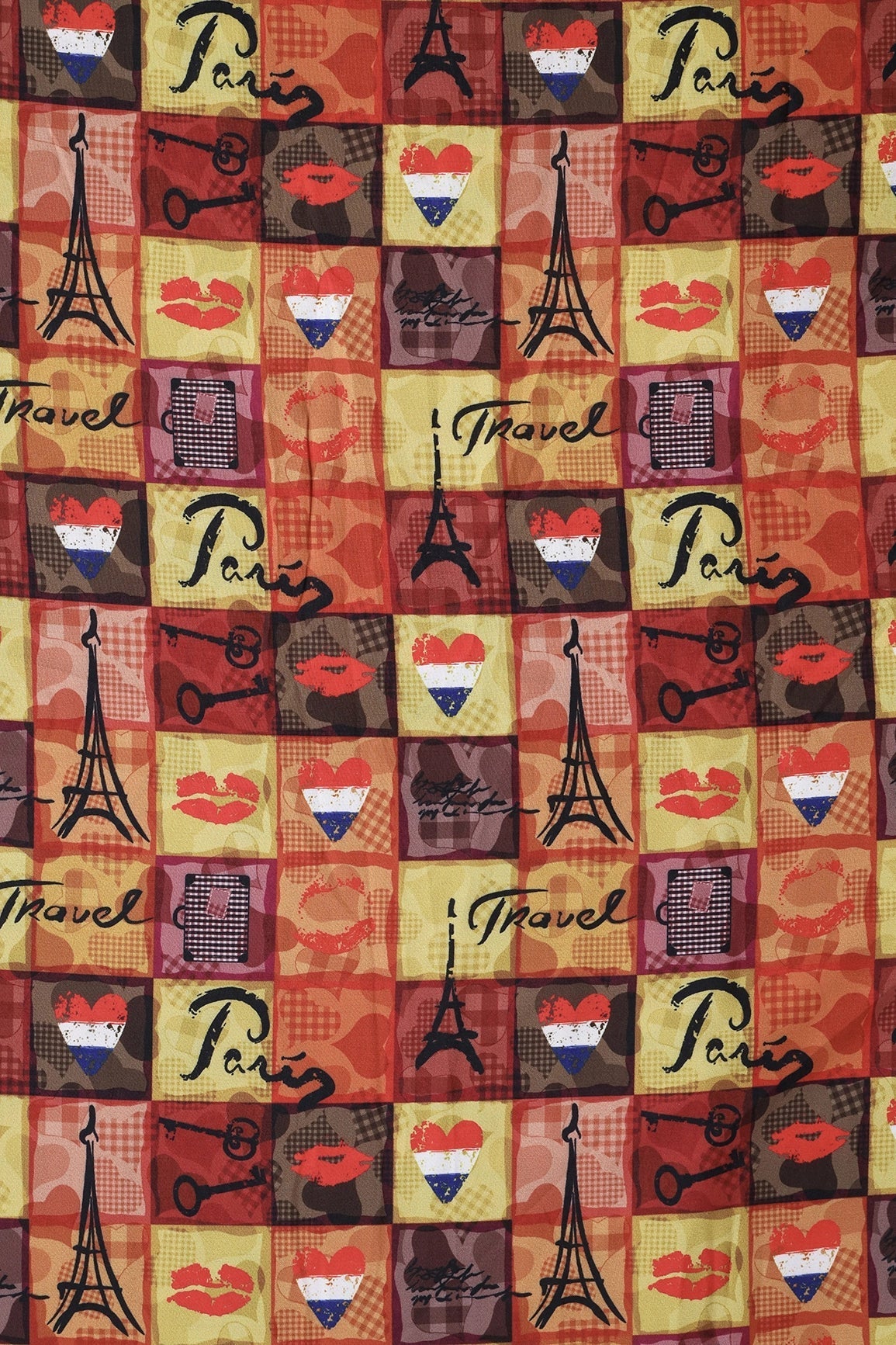 Multi Color Quirky Pattern Digital Print On Heavy Multi Polyester Fabric - doeraa