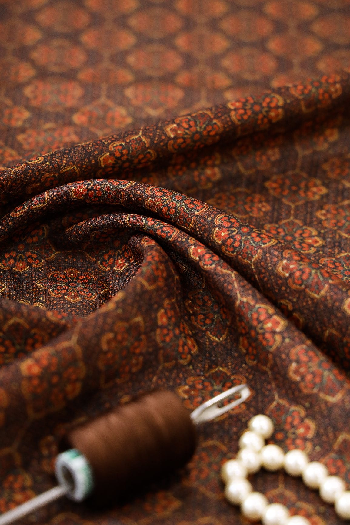 Multi Colour Elegant Digital Print on Silk Fabric - doeraa