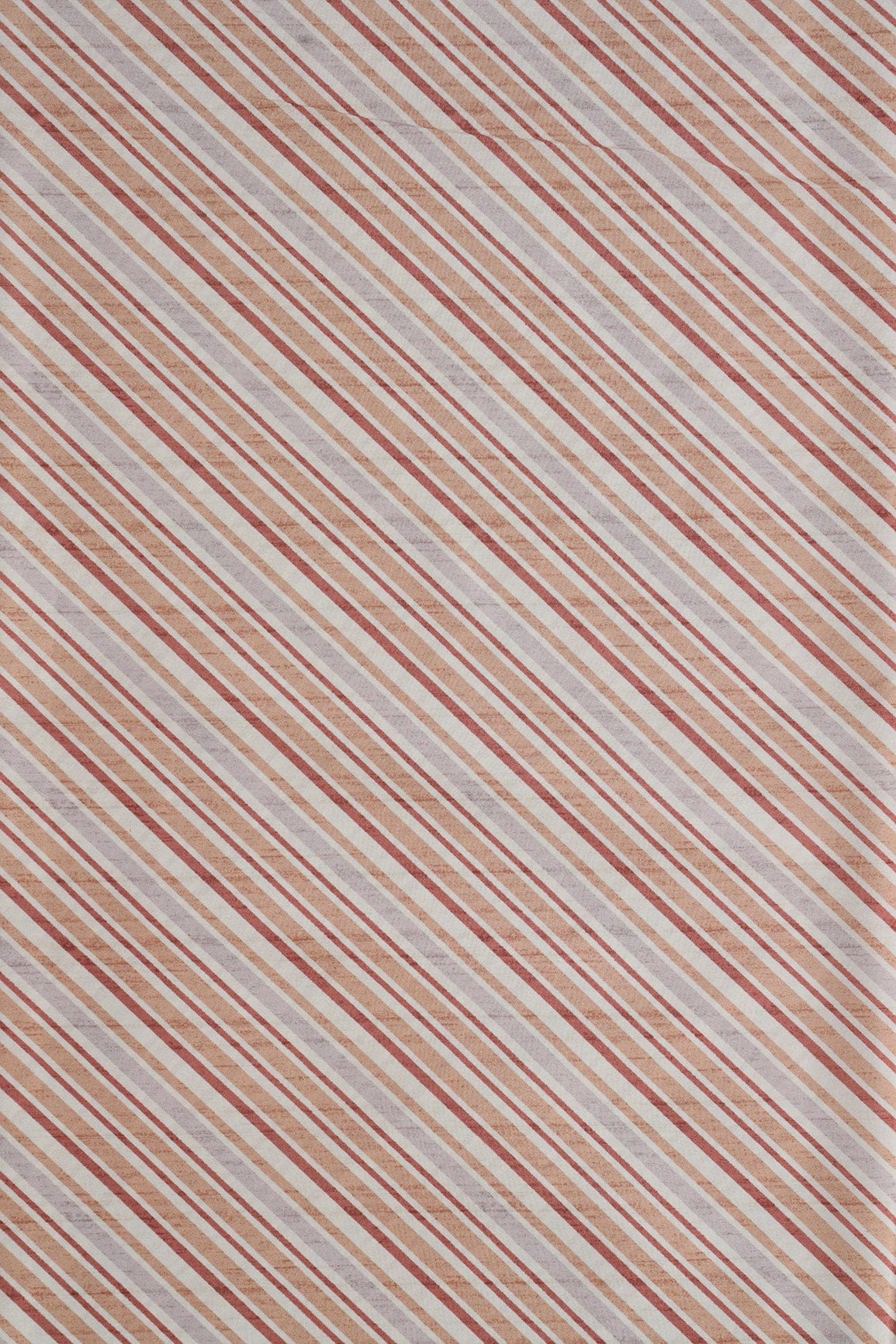 Multicolor Stripes Pattern Digital Print On Cream French Crepe Fabric - doeraa