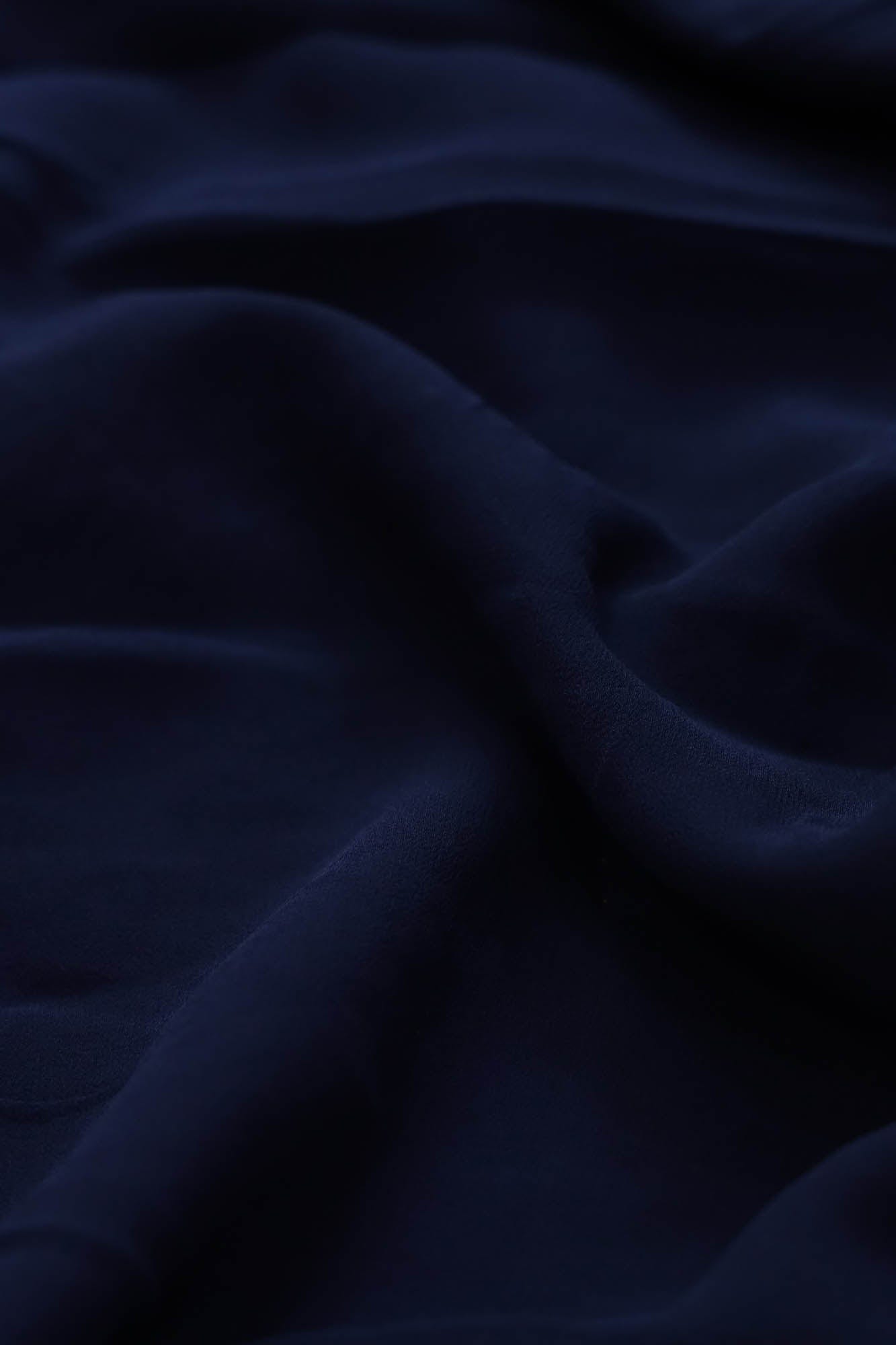 Navy Blue Dyed Georgette Fabric - doeraa