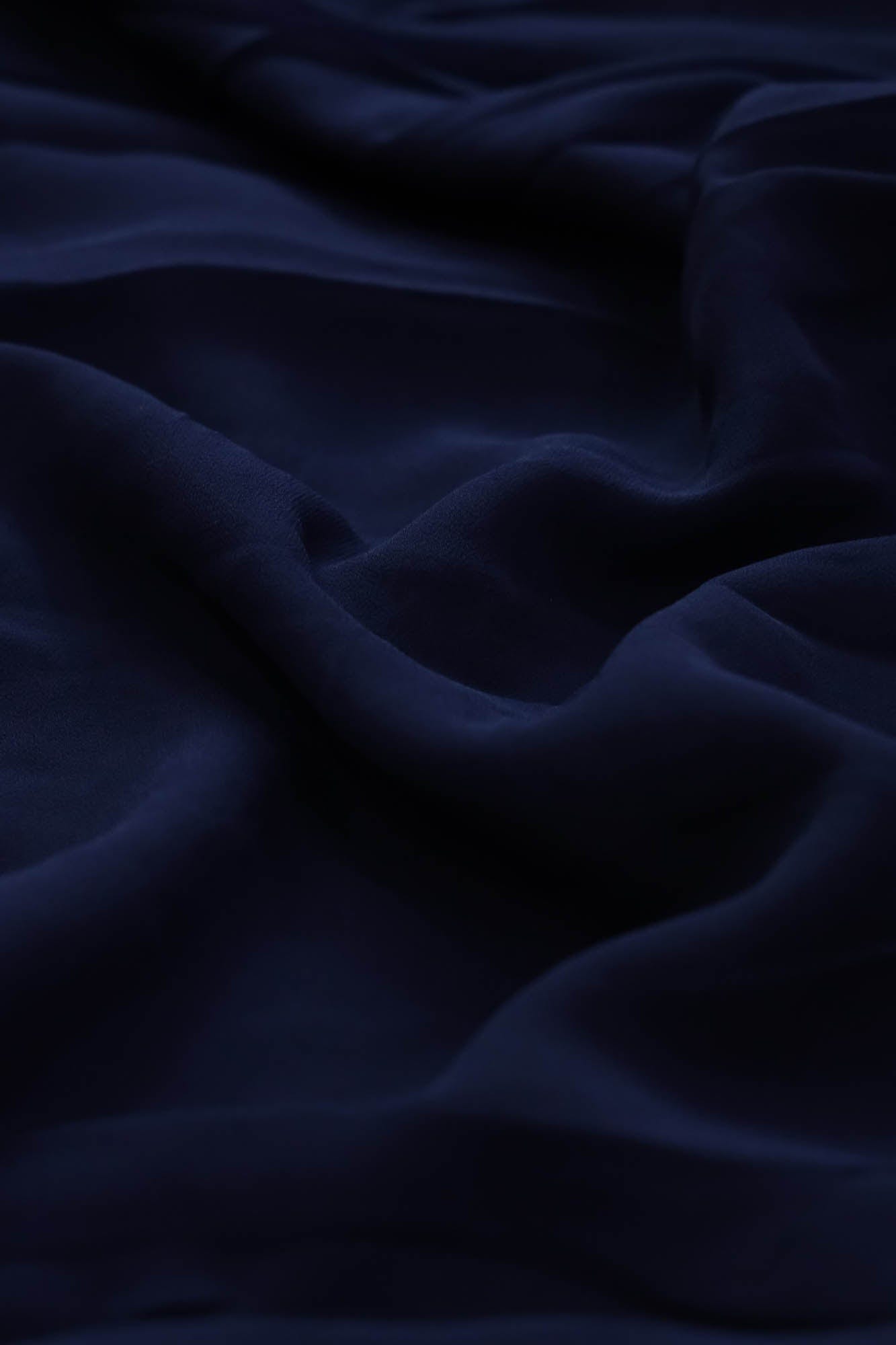 Navy Blue Dyed Georgette Fabric - doeraa