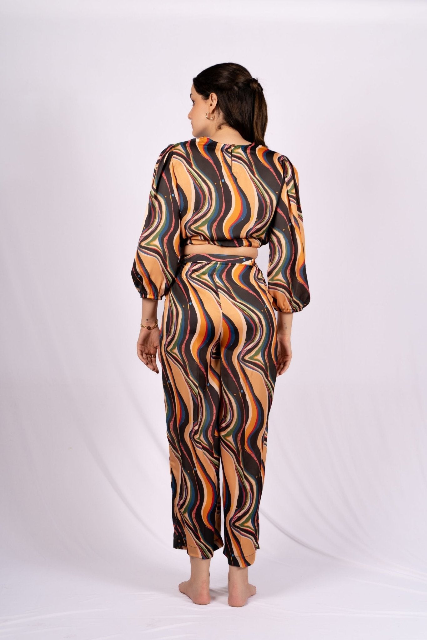 Nebula Abstract Satin Co - ord Set - doeraa