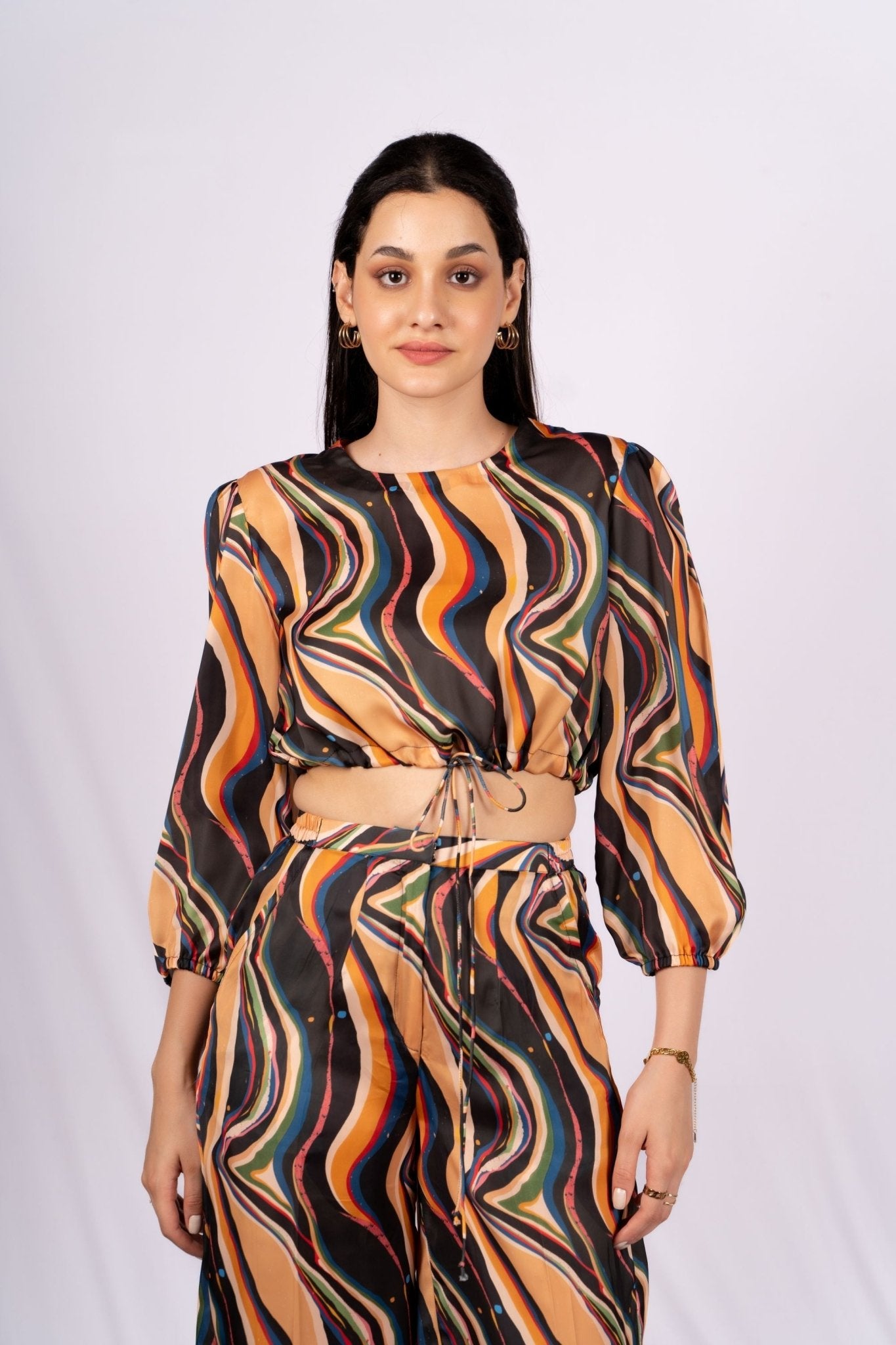 Nebula Abstract Satin Co - ord Set - doeraa