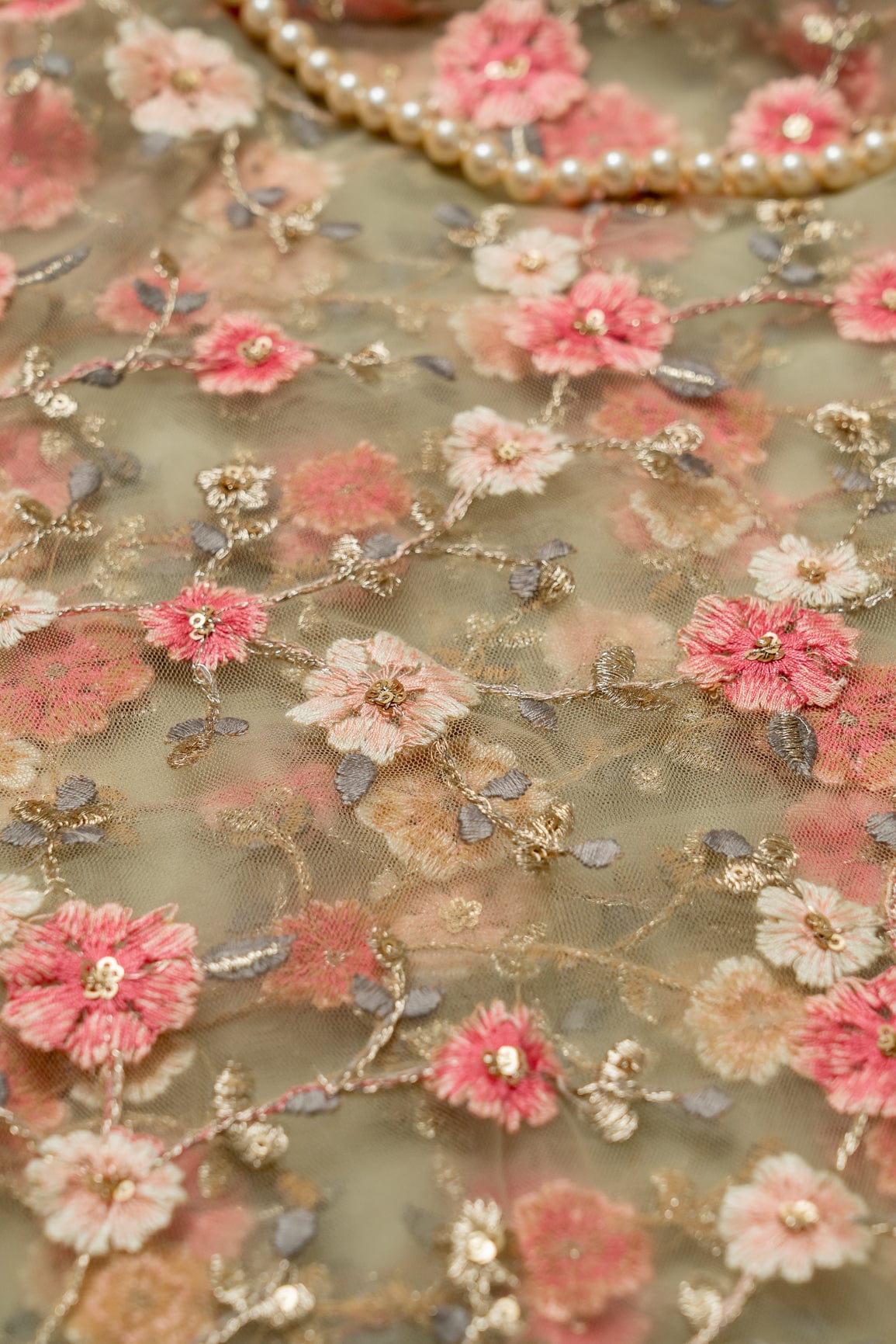 Olive And Pink Unstitched Suit (3 Piece) - doeraa