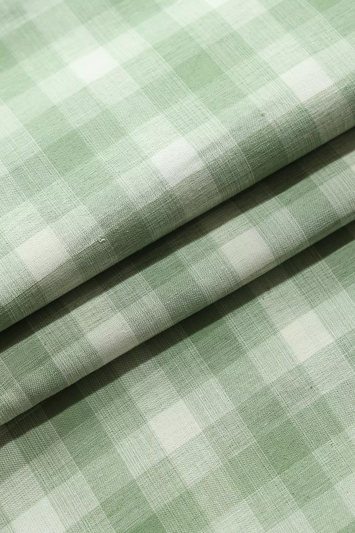 Olive And White Handwoven Cotton Unstitched Suit Set (2 Piece) - doeraa