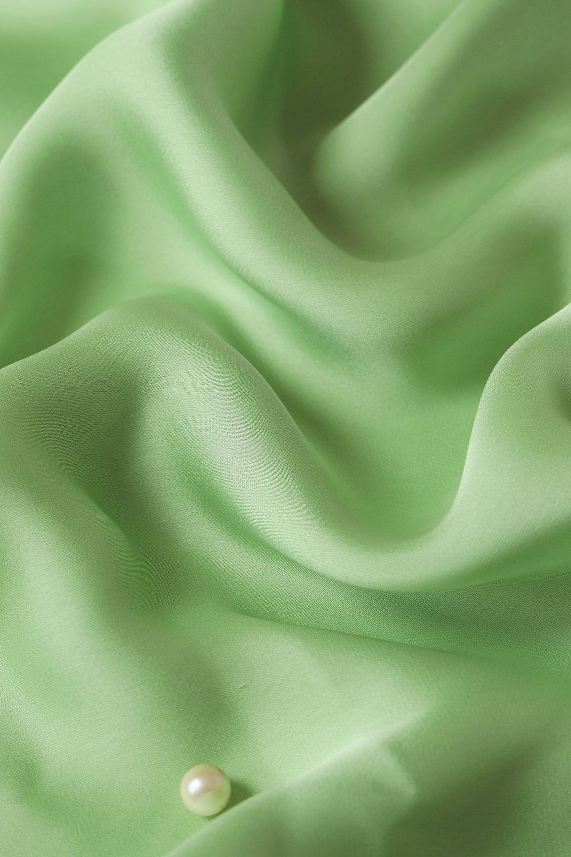 Olive Dyed Georgette Satin Fabric - doeraa