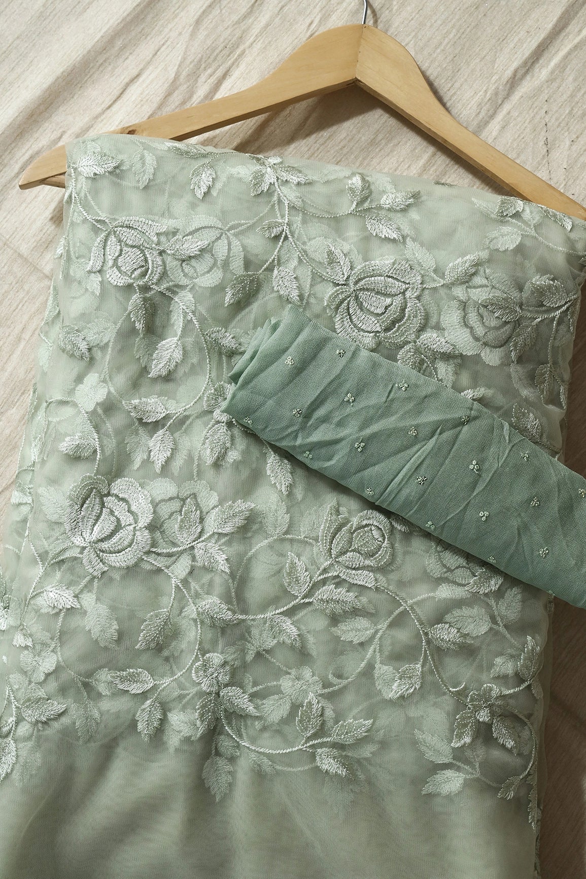 Olive Saree set (2 Piece) - doeraa